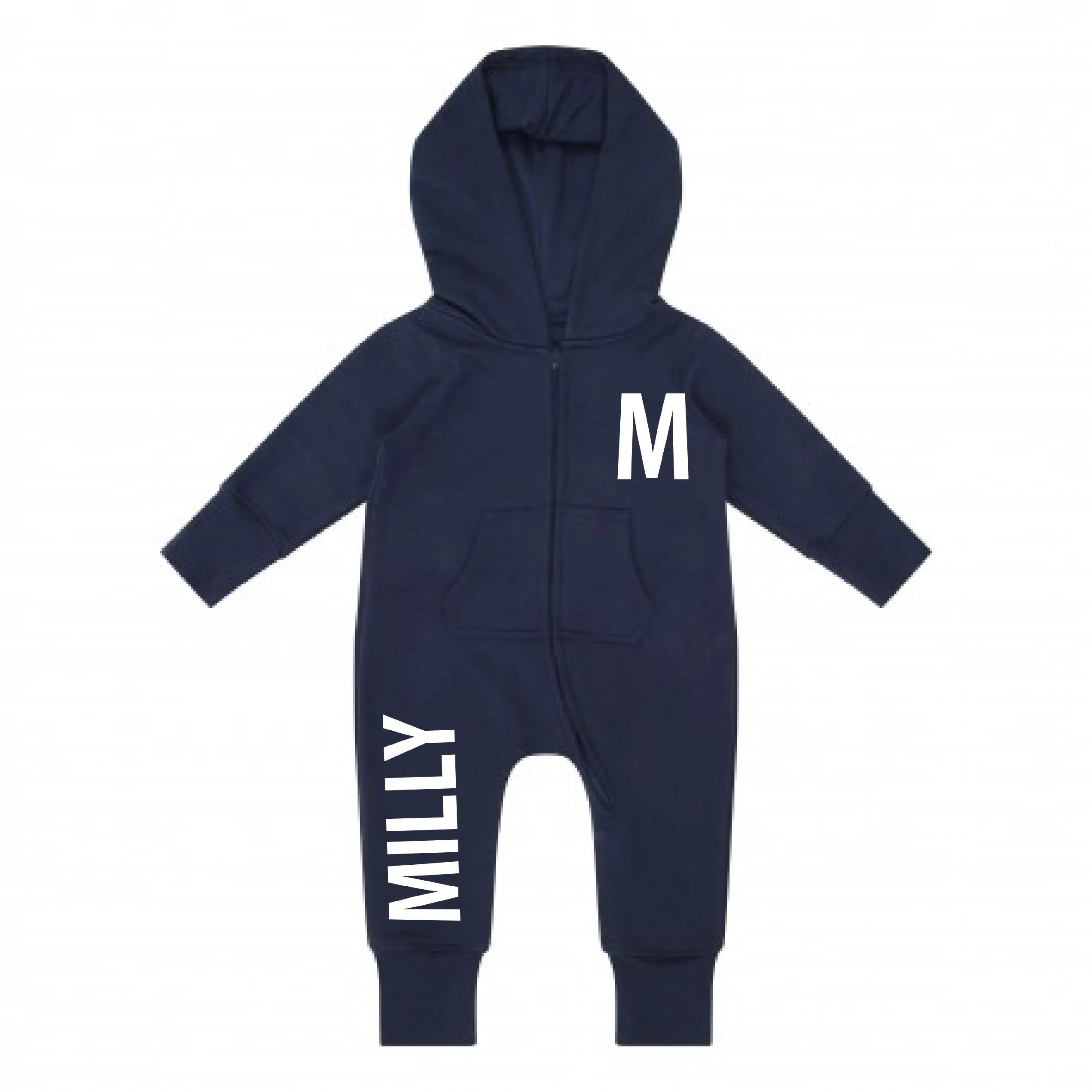 Personalised Kids Loungewear Onesie With Initial and Name on Front