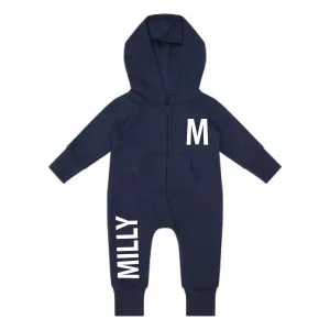 Personalised Kids Loungewear Onesie With Initial and Name on Front