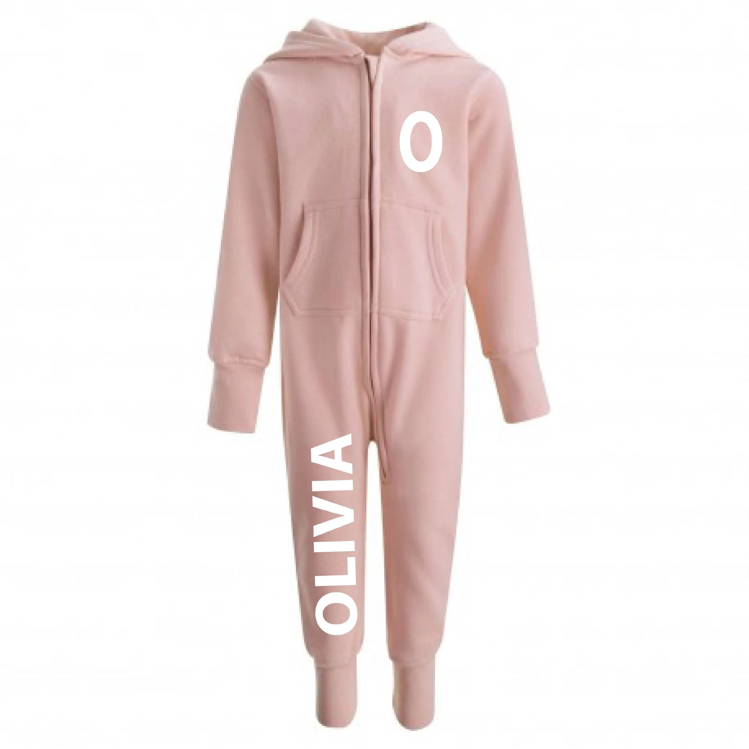 Personalised Kids Loungewear Onesie With Initial and Name on Front