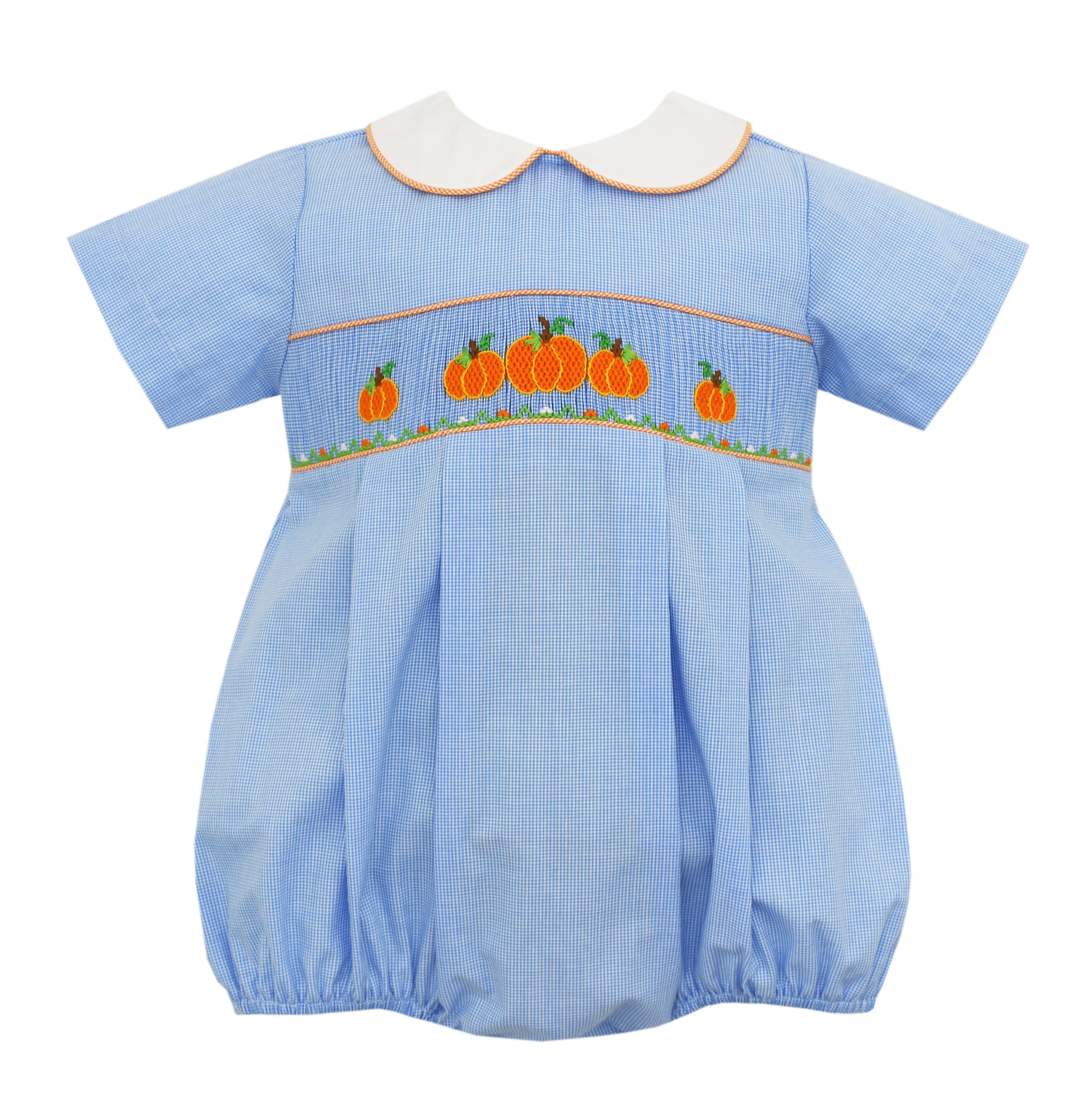 Petit Bebe Smocked Blue Pumpkin Longall