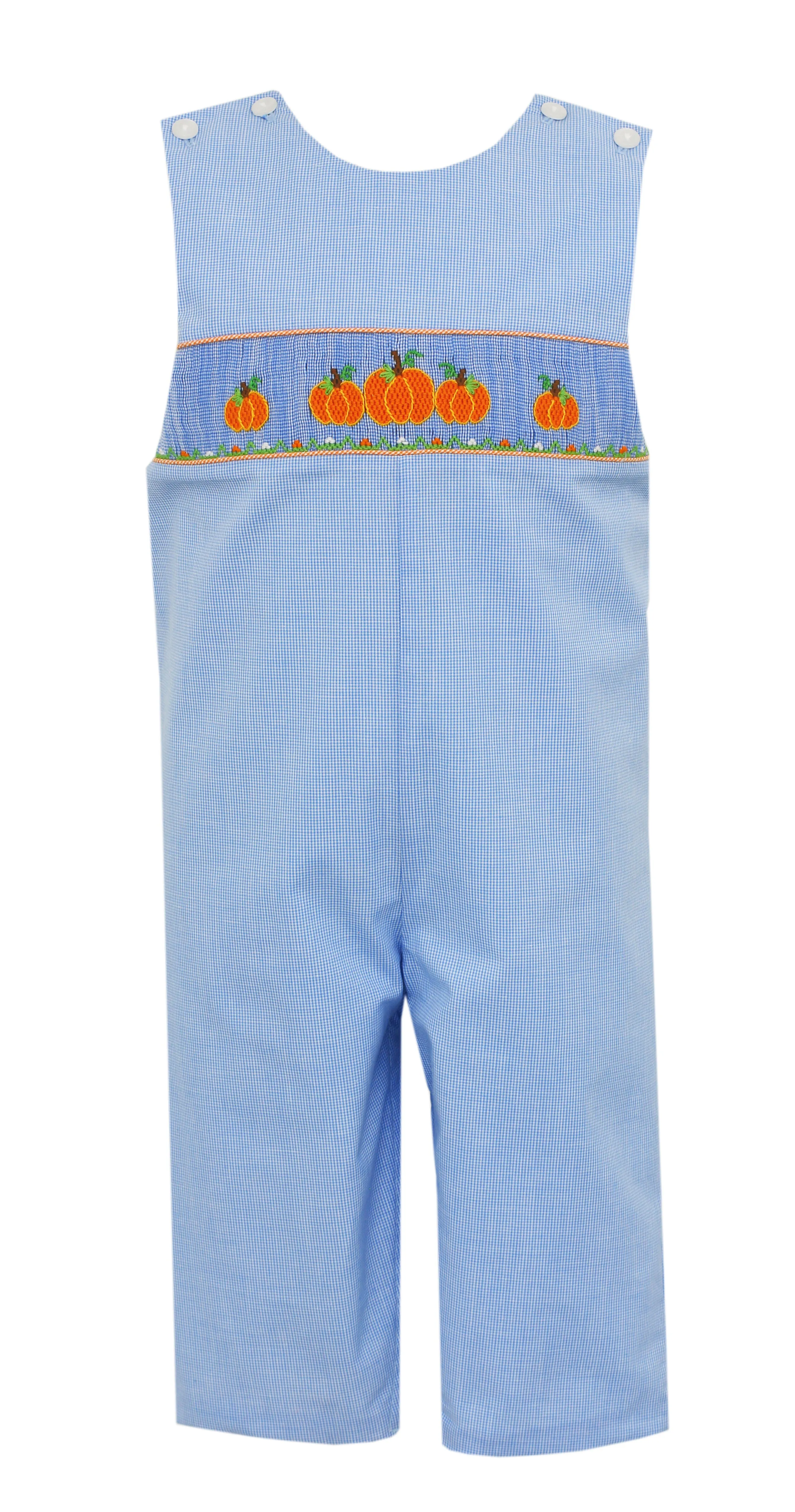Petit Bebe Smocked Blue Pumpkin Longall