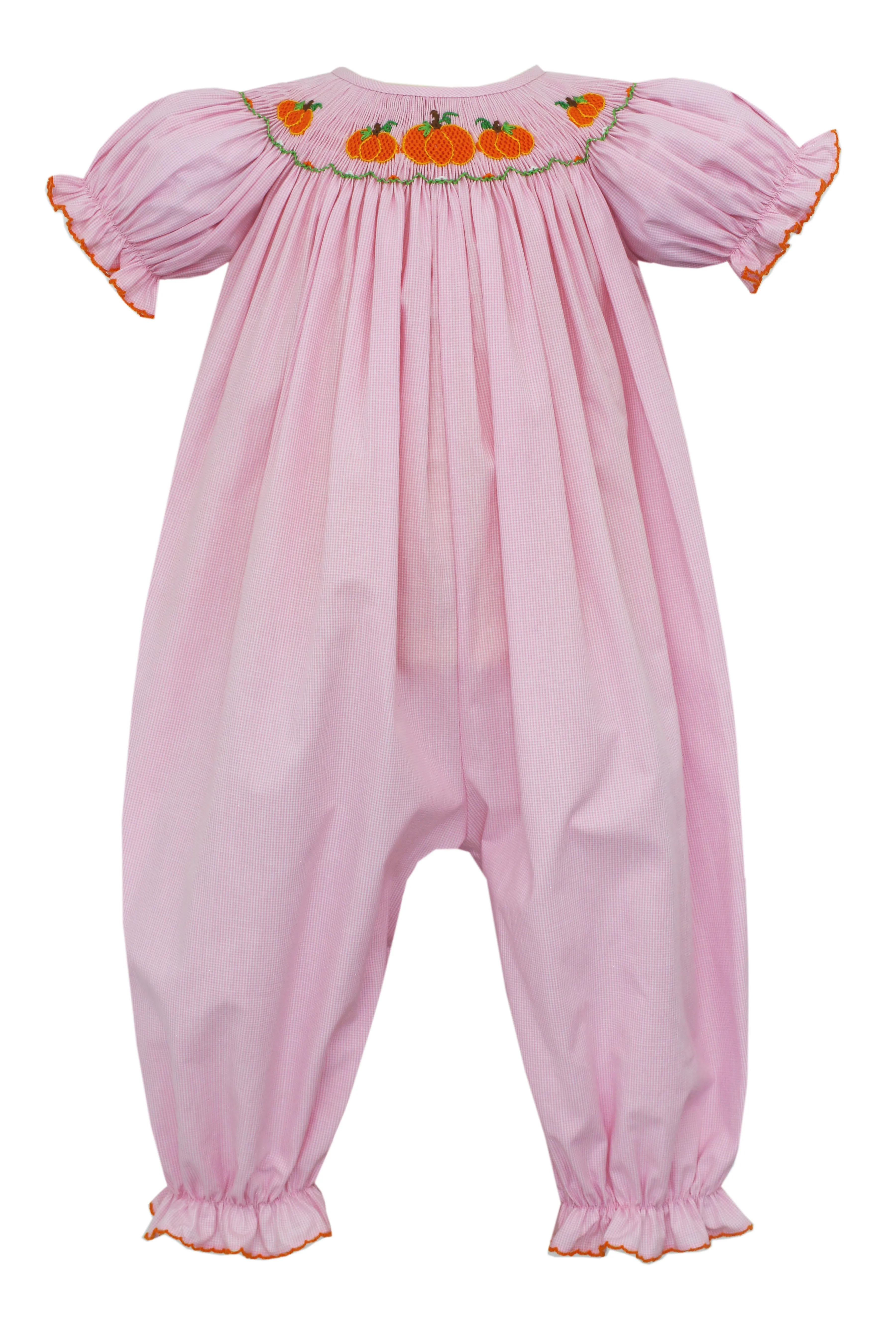 Petit Bebe Smocked Blue Pumpkin Longall