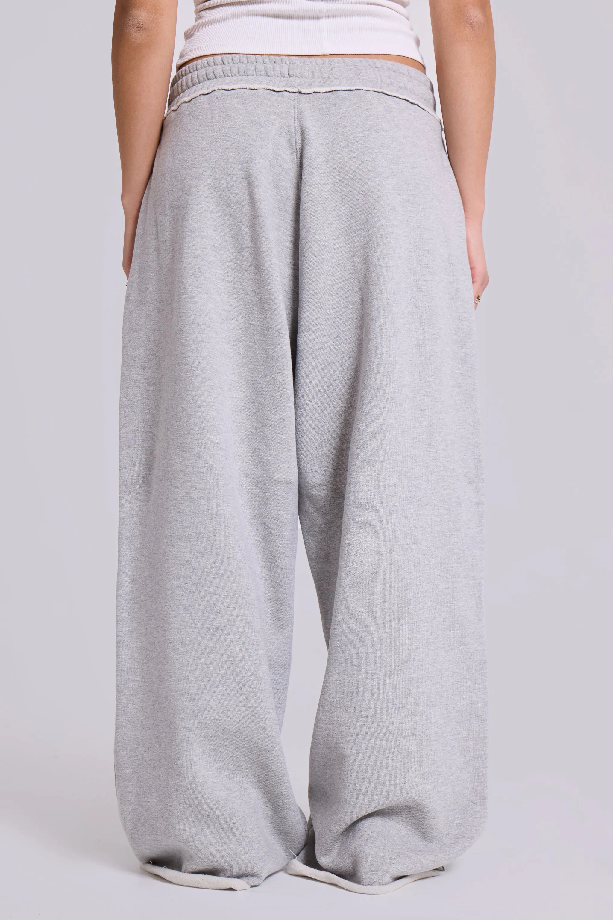 Petite Grey Marl Baggy Monster Joggers