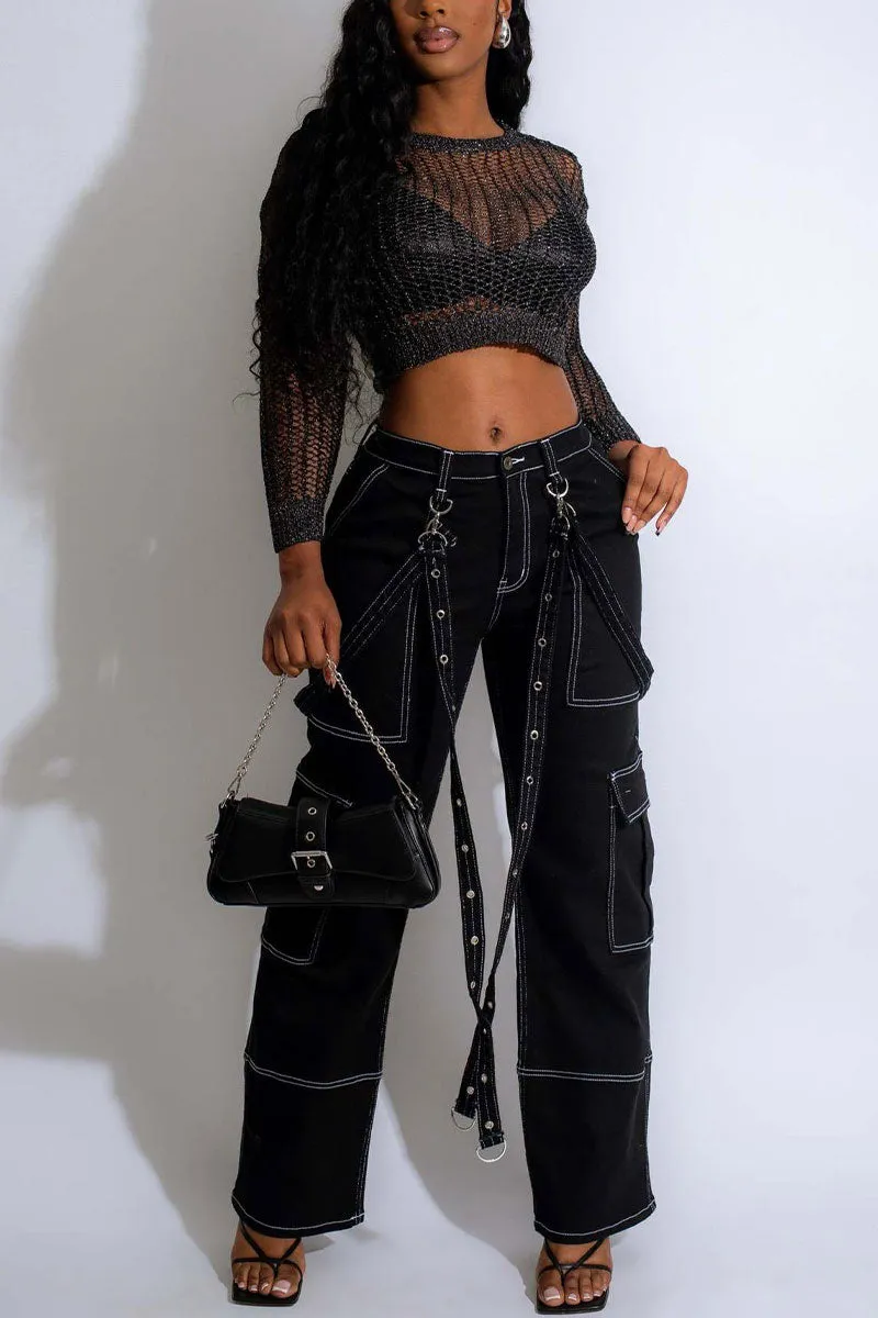 PF0306 Cargo Denim Long Jeans