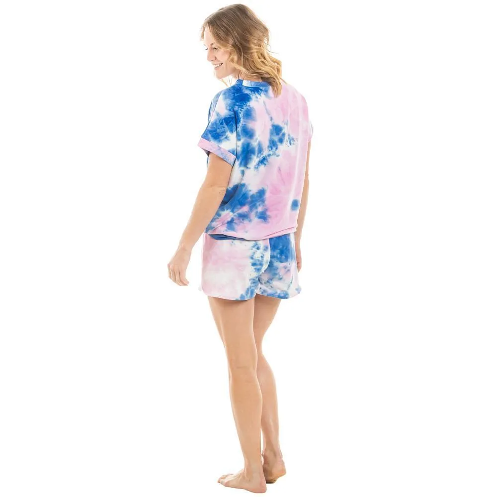 PINK AND BLUE TIE DYE LOUNGEWEAR SET - by Katydid