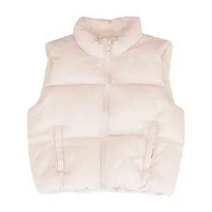 Pink Solid Puffer Vest