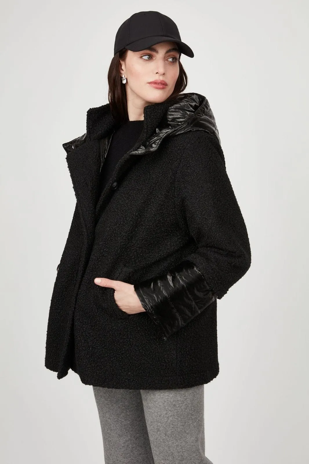 Pistache Boucle Puffer Coat