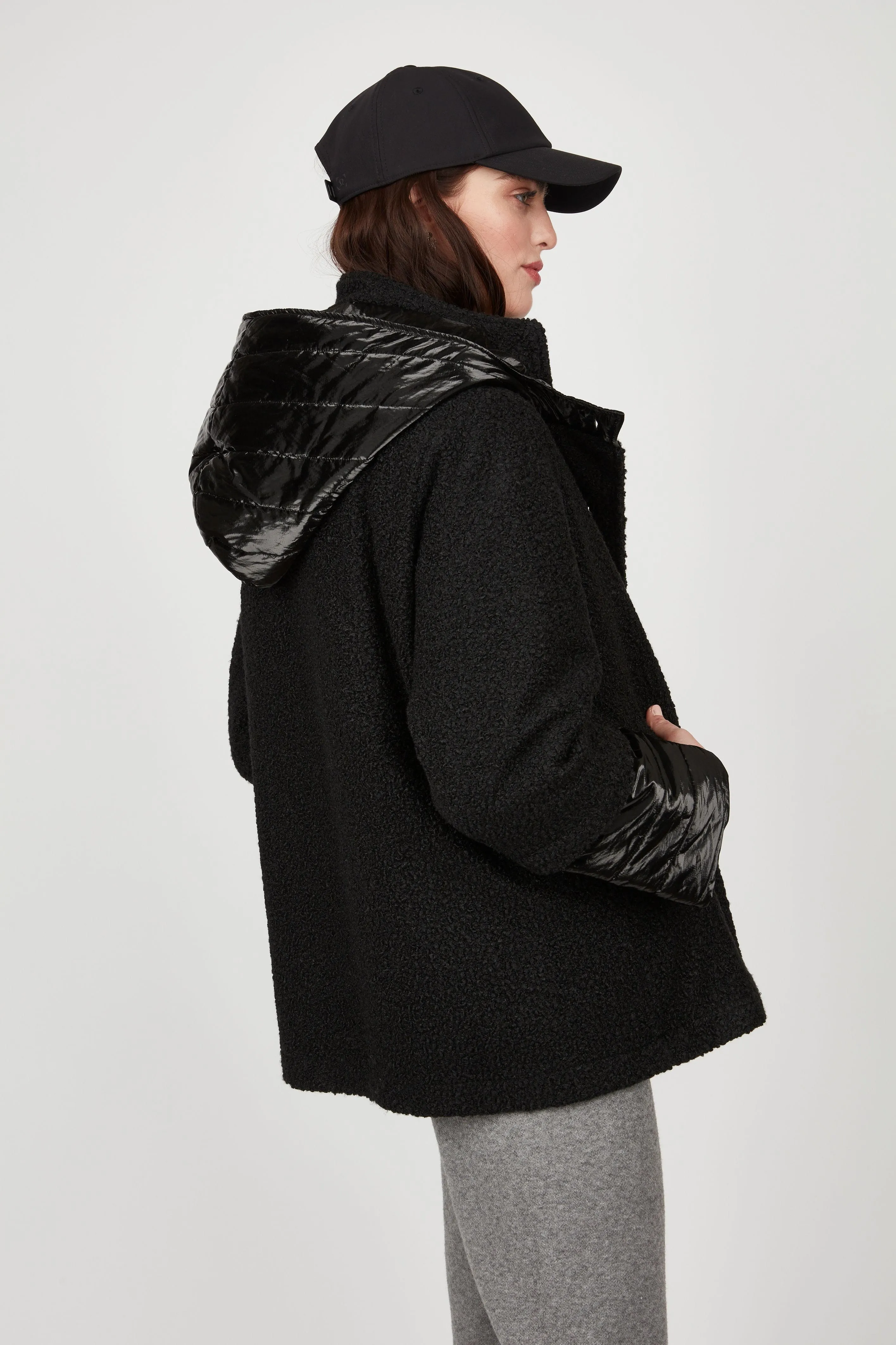 Pistache Boucle Puffer Coat