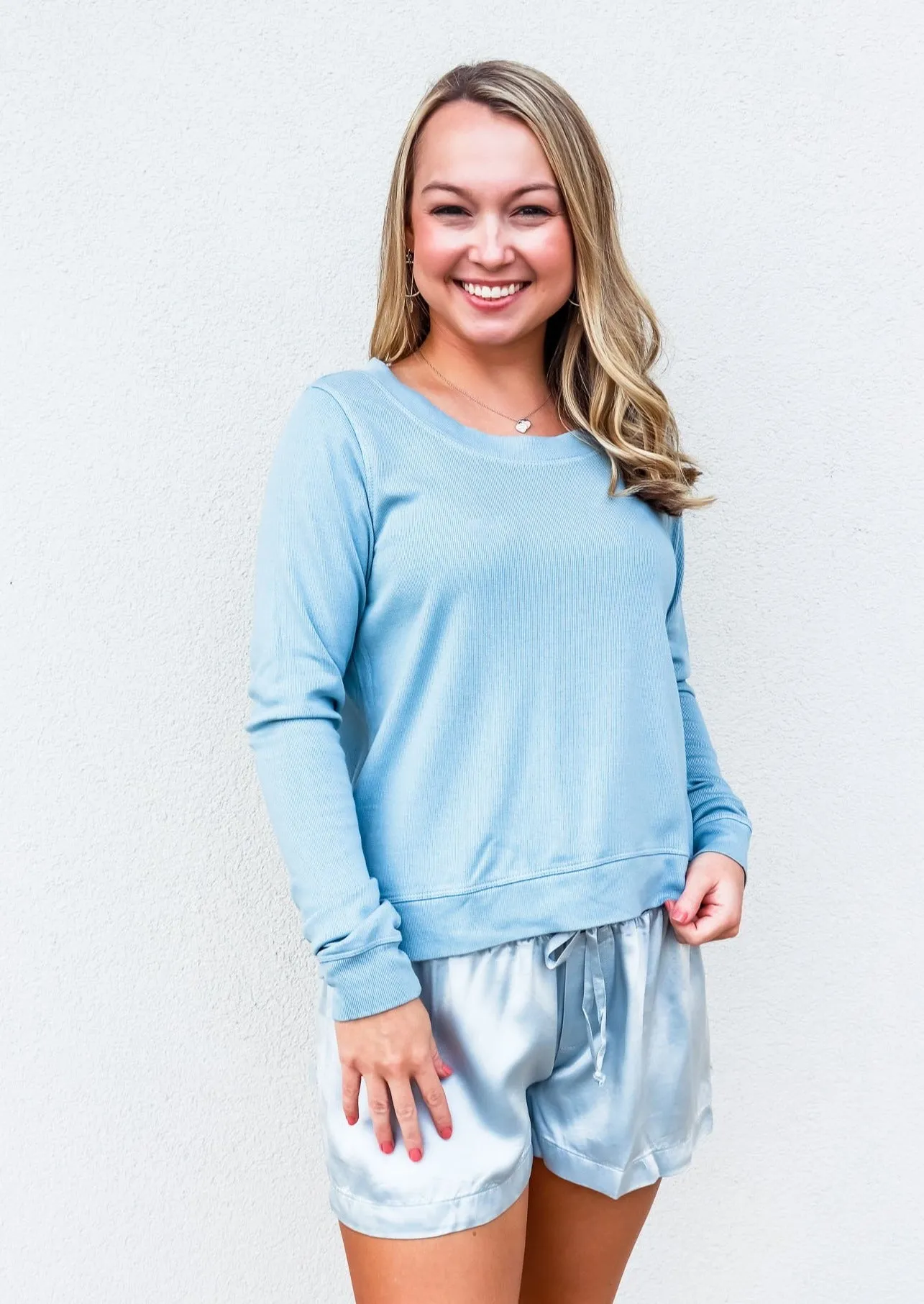 PJ Harlow Rosie Top in Morning Blue
