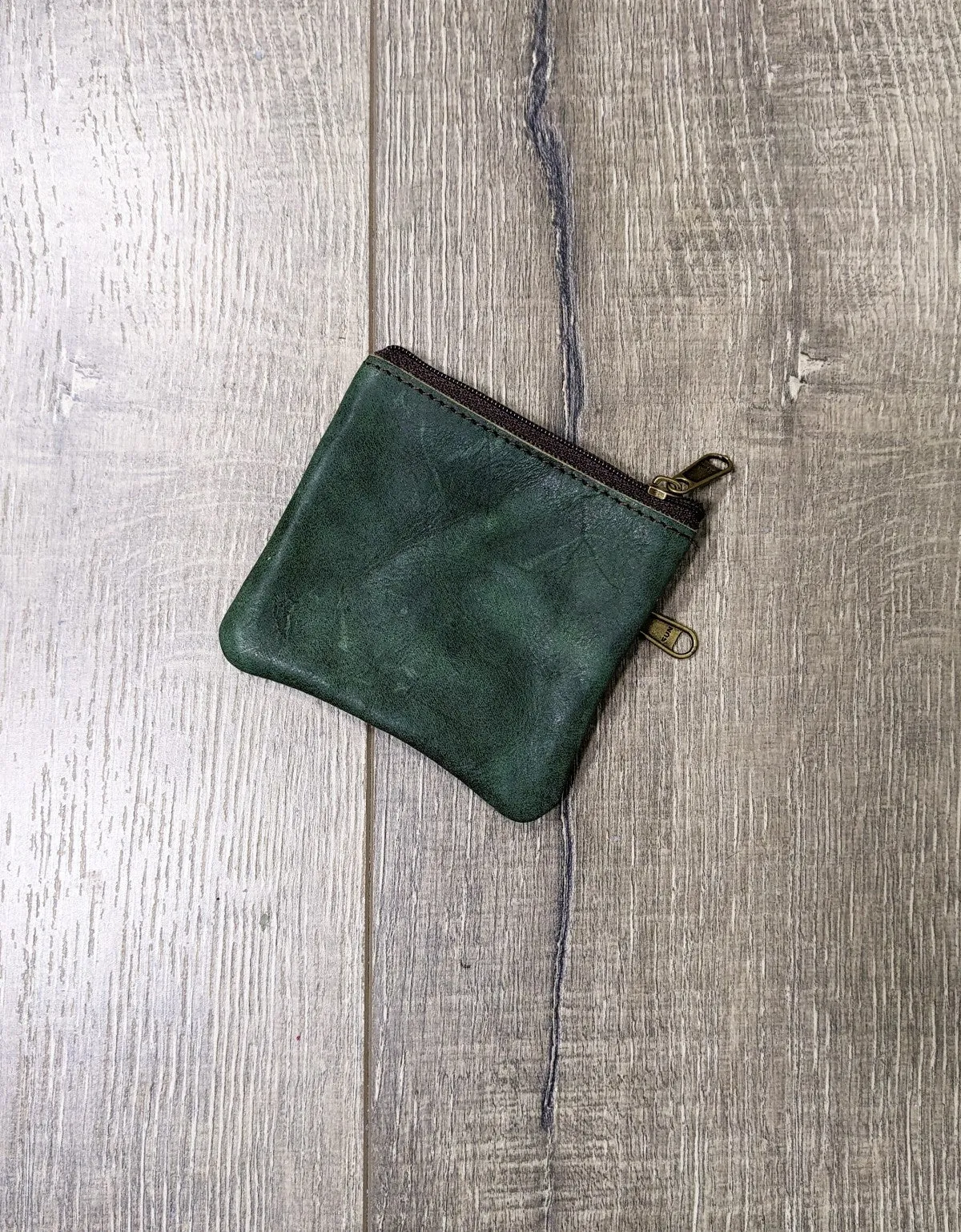 Plain Leather Zip Coin Purse With Keyrings
