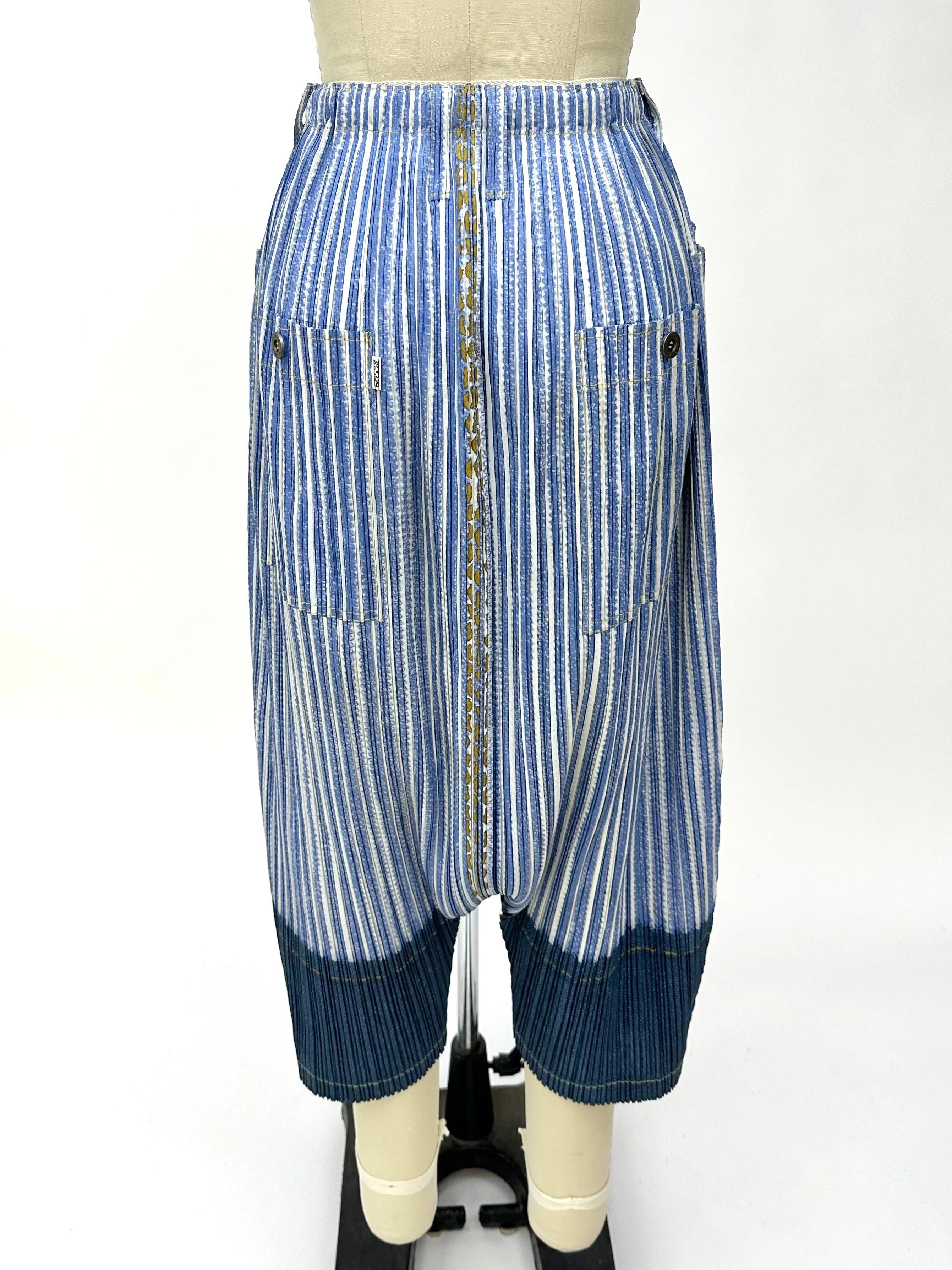 Pleats Please Denim Print Harem Pants