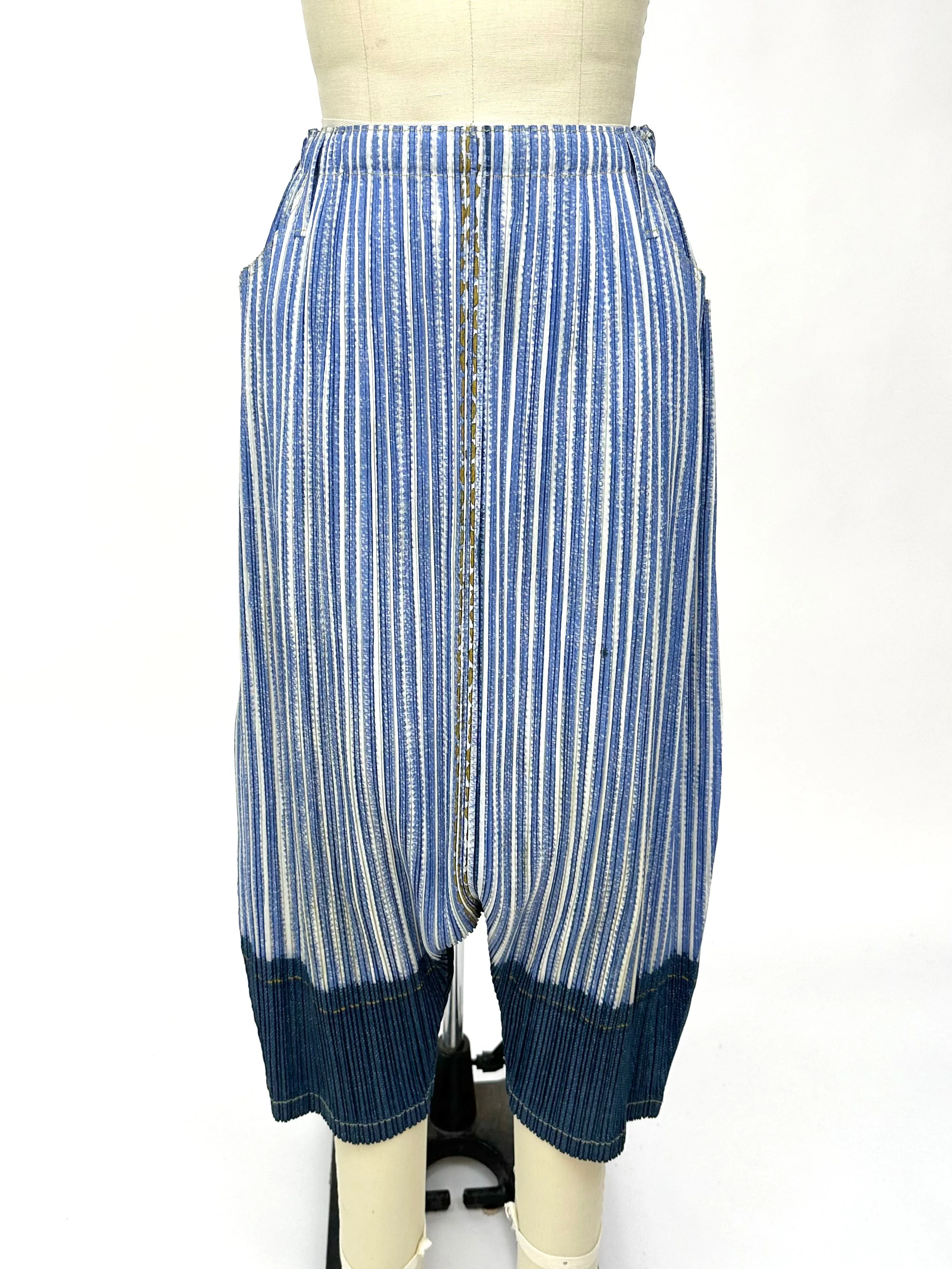 Pleats Please Denim Print Harem Pants