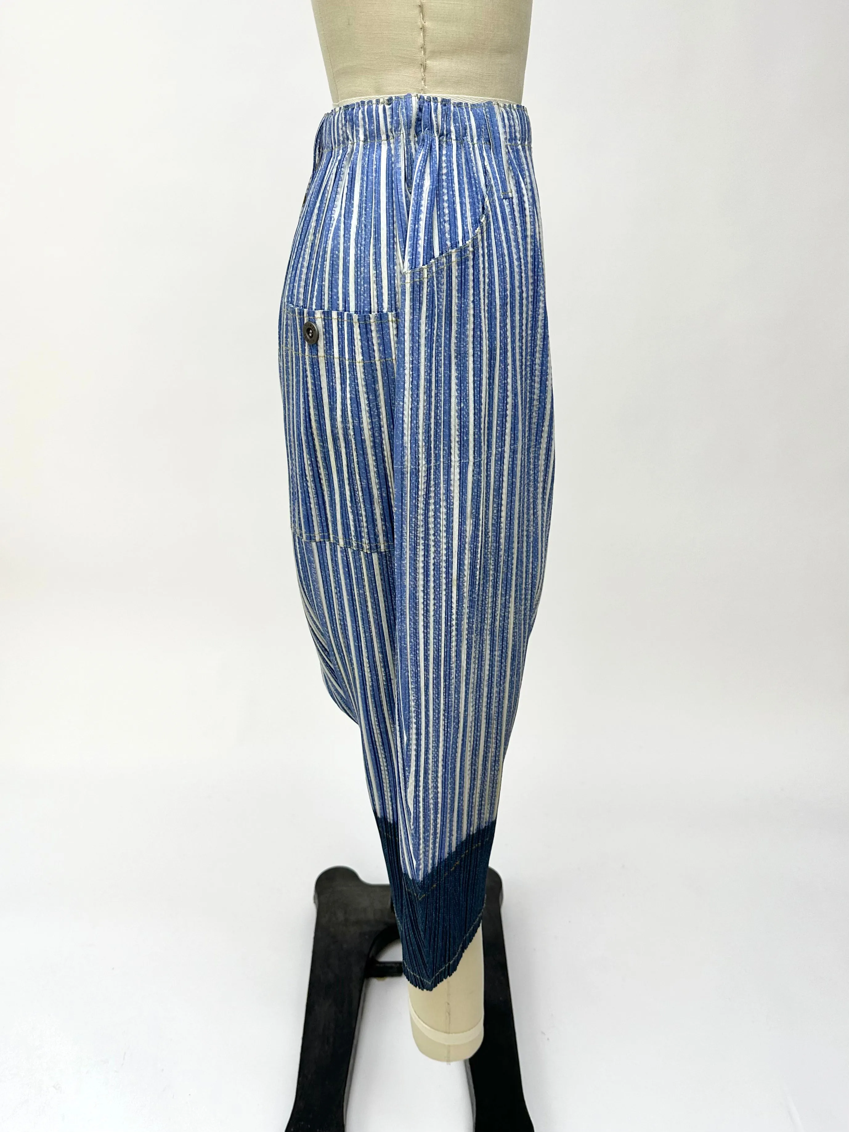 Pleats Please Denim Print Harem Pants