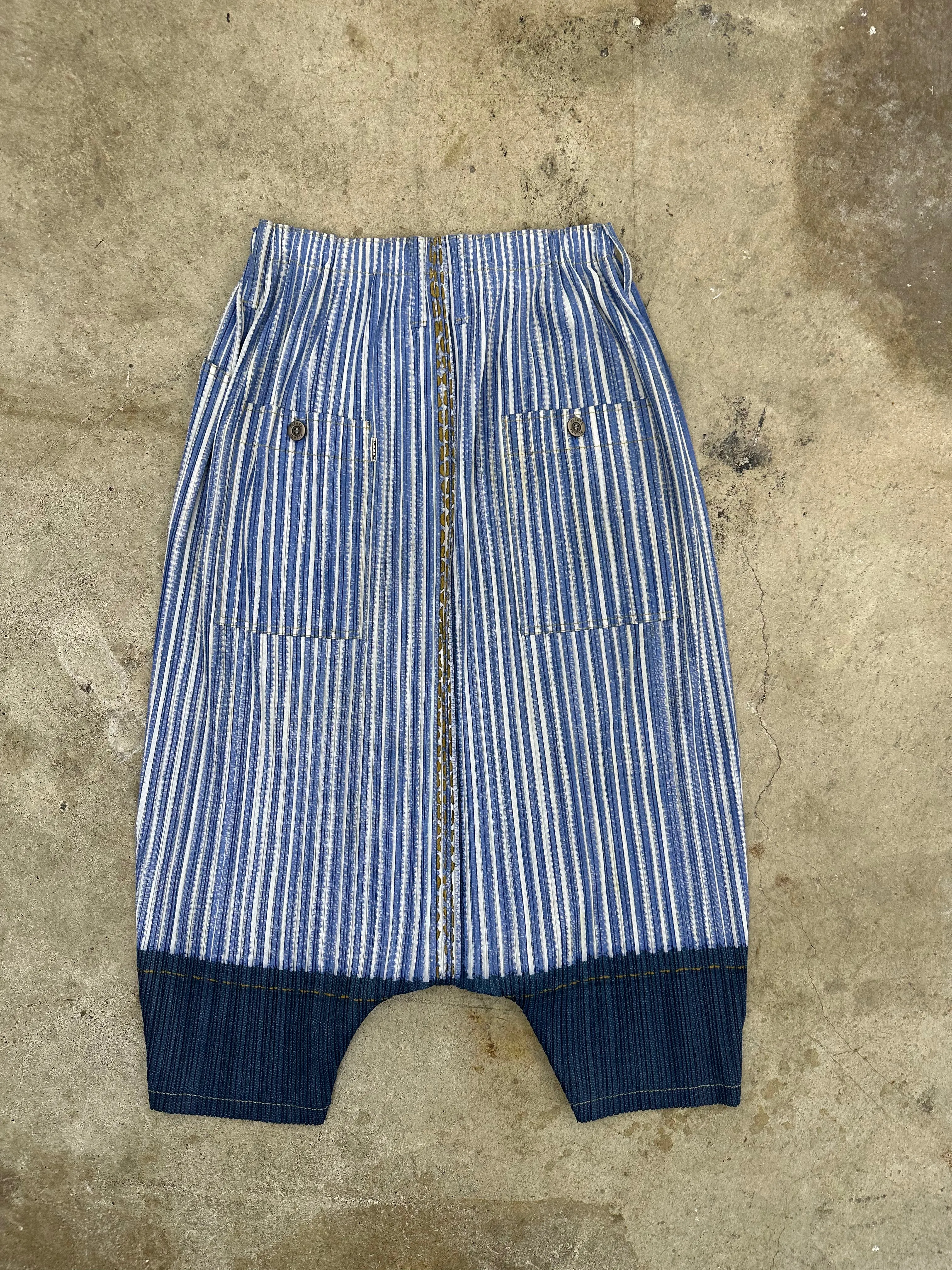 Pleats Please Denim Print Harem Pants