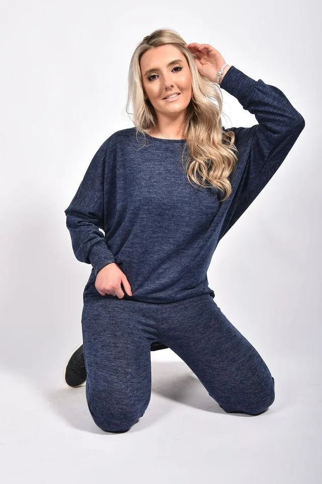 Plus Size Dip Hem Top And Joggers Loungewear