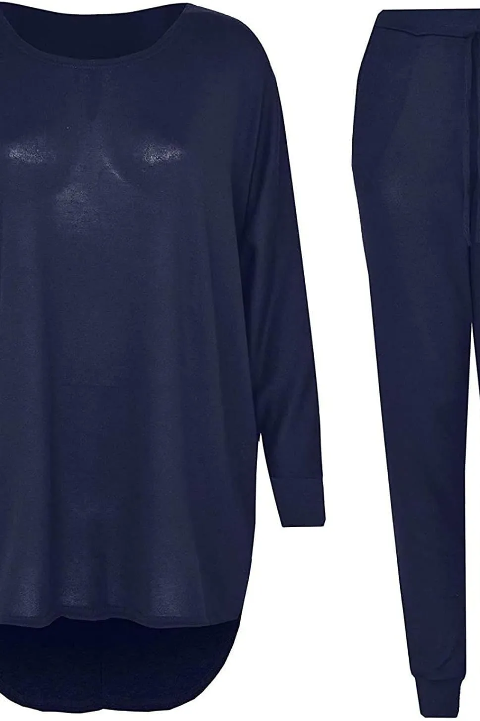 Plus Size Dip Hem Top And Joggers Loungewear