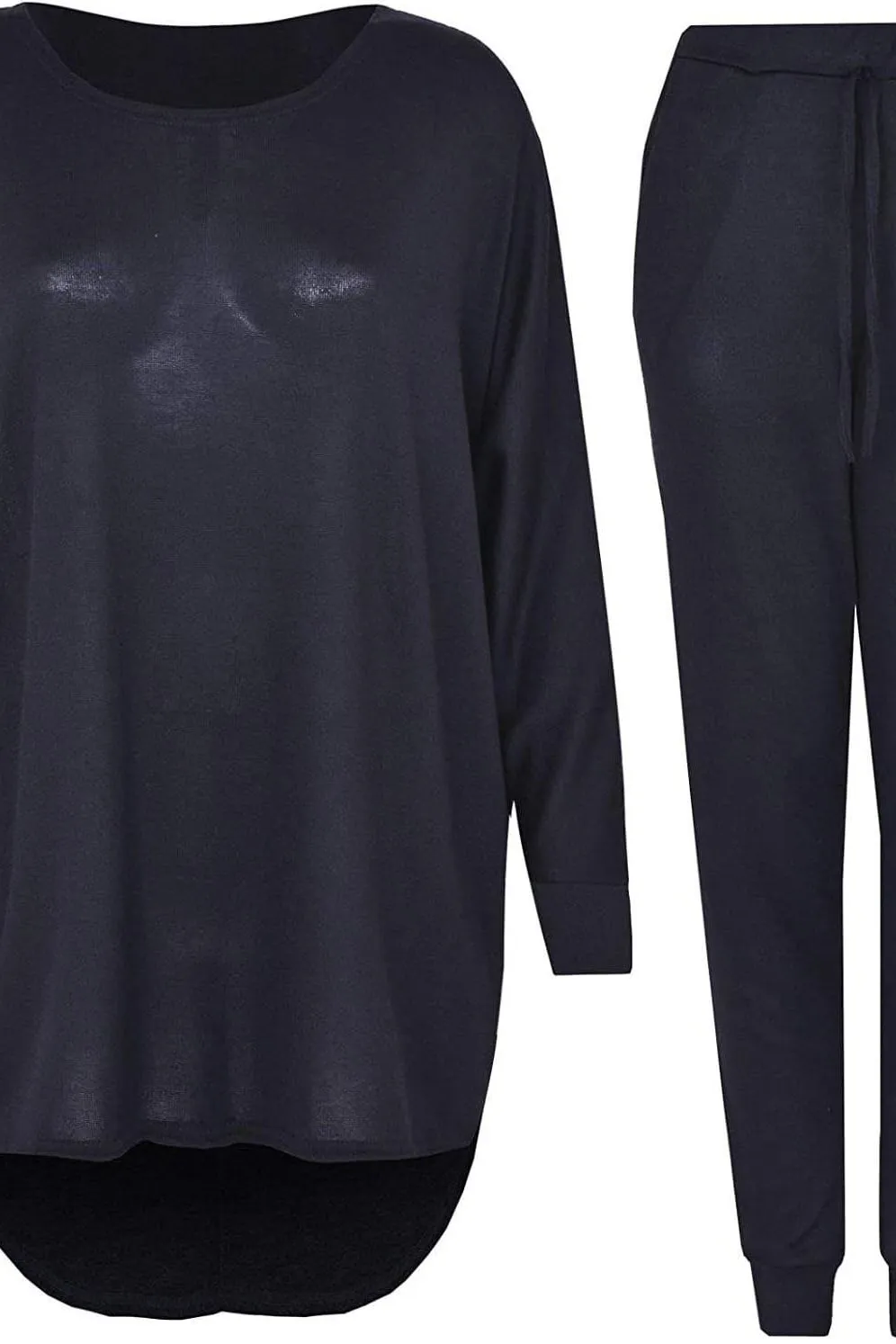 Plus Size Dip Hem Top And Joggers Loungewear