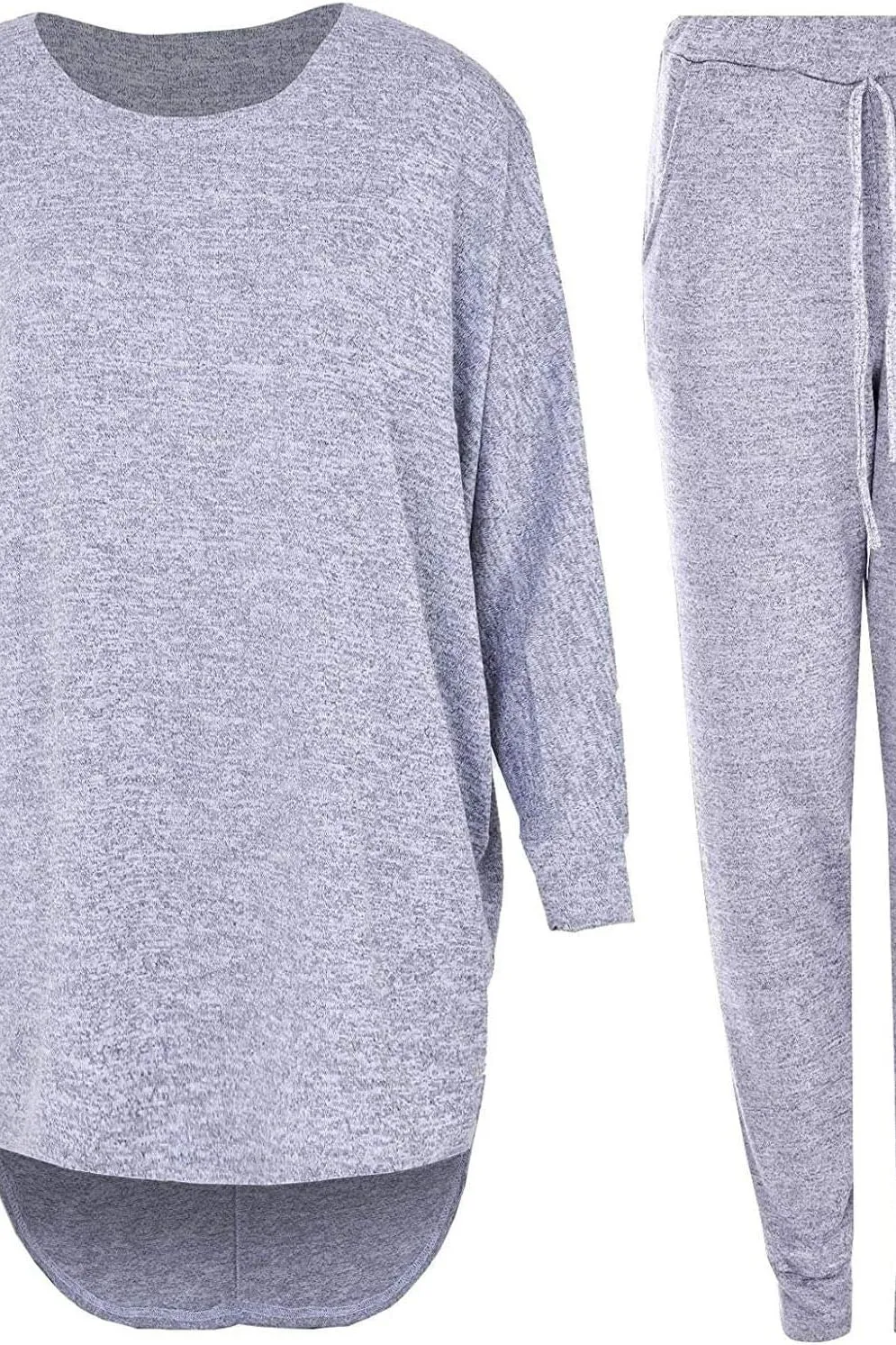 Plus Size Dip Hem Top And Joggers Loungewear