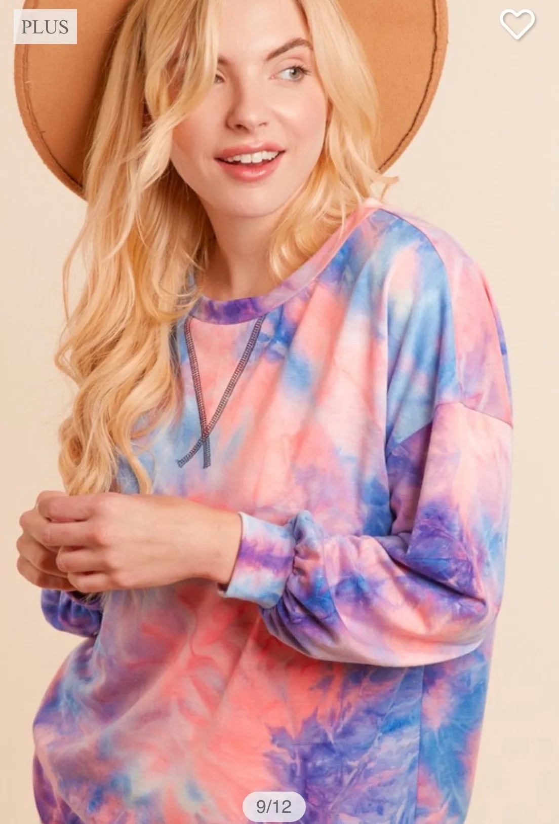 PLUS- Tie Dye French terry set