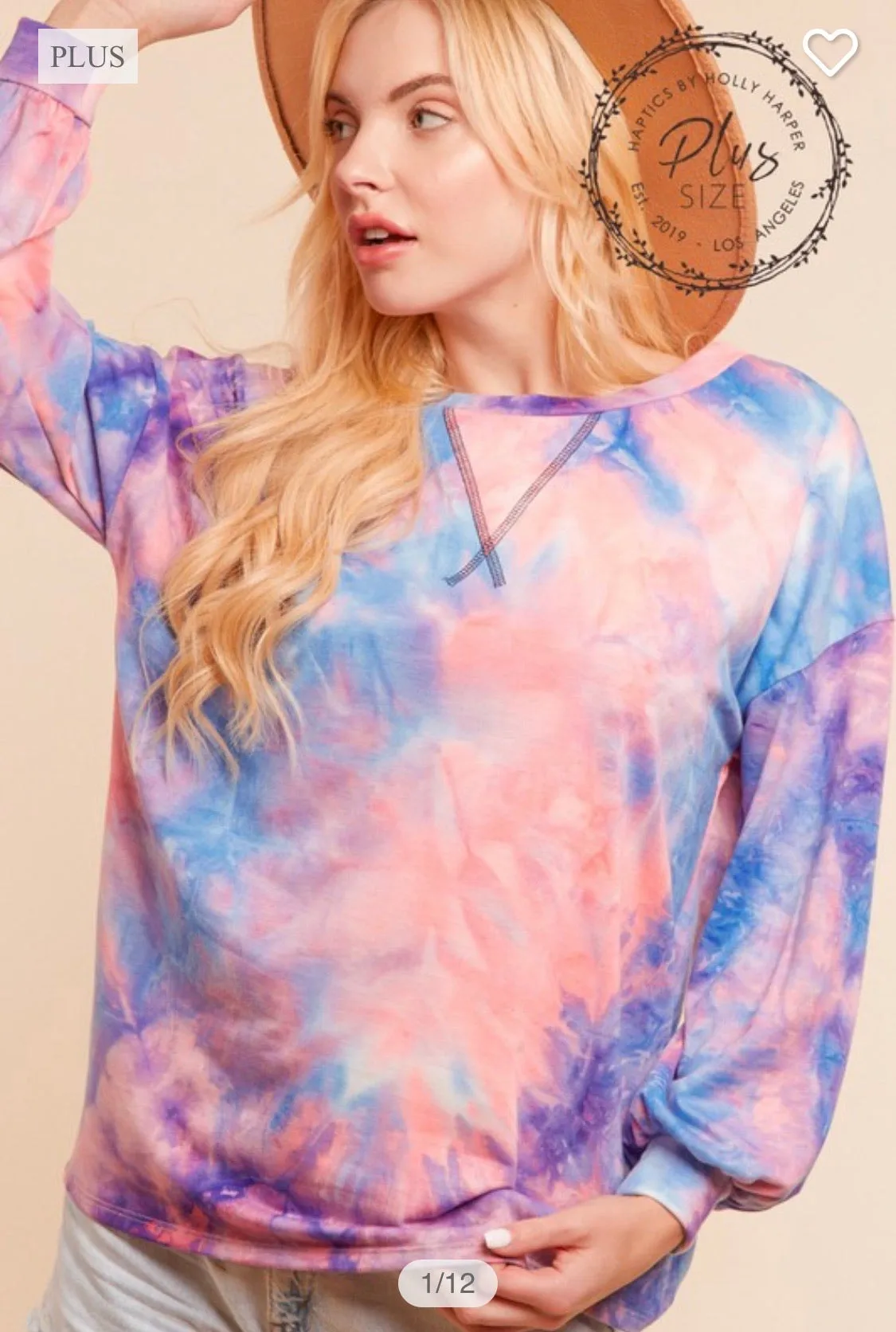 PLUS- Tie Dye French terry set
