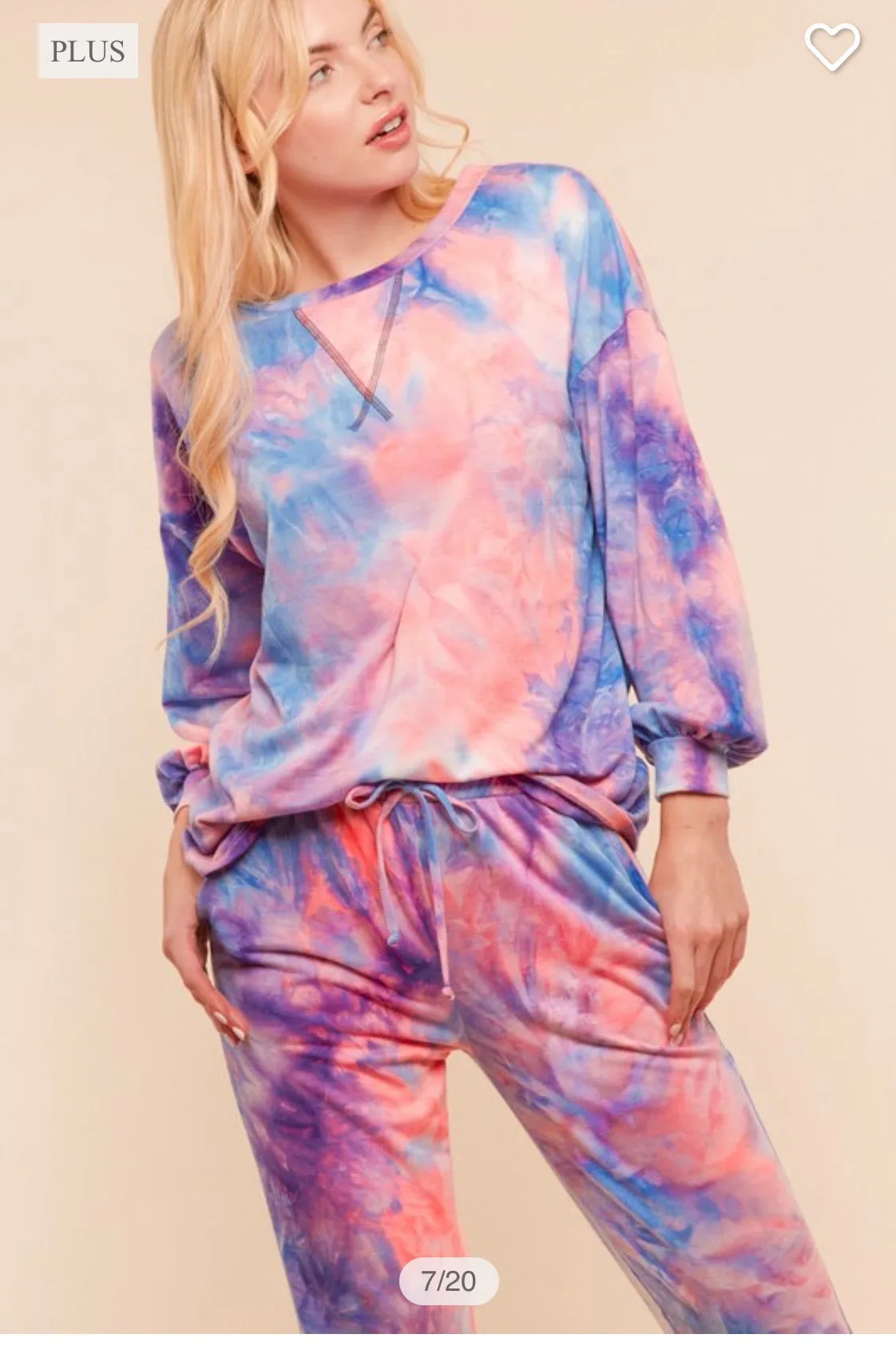 PLUS- Tie Dye French terry set