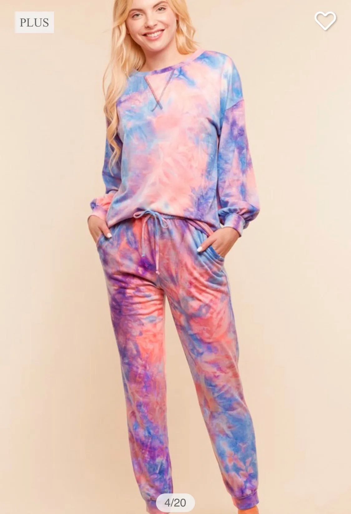 PLUS- Tie Dye French terry set