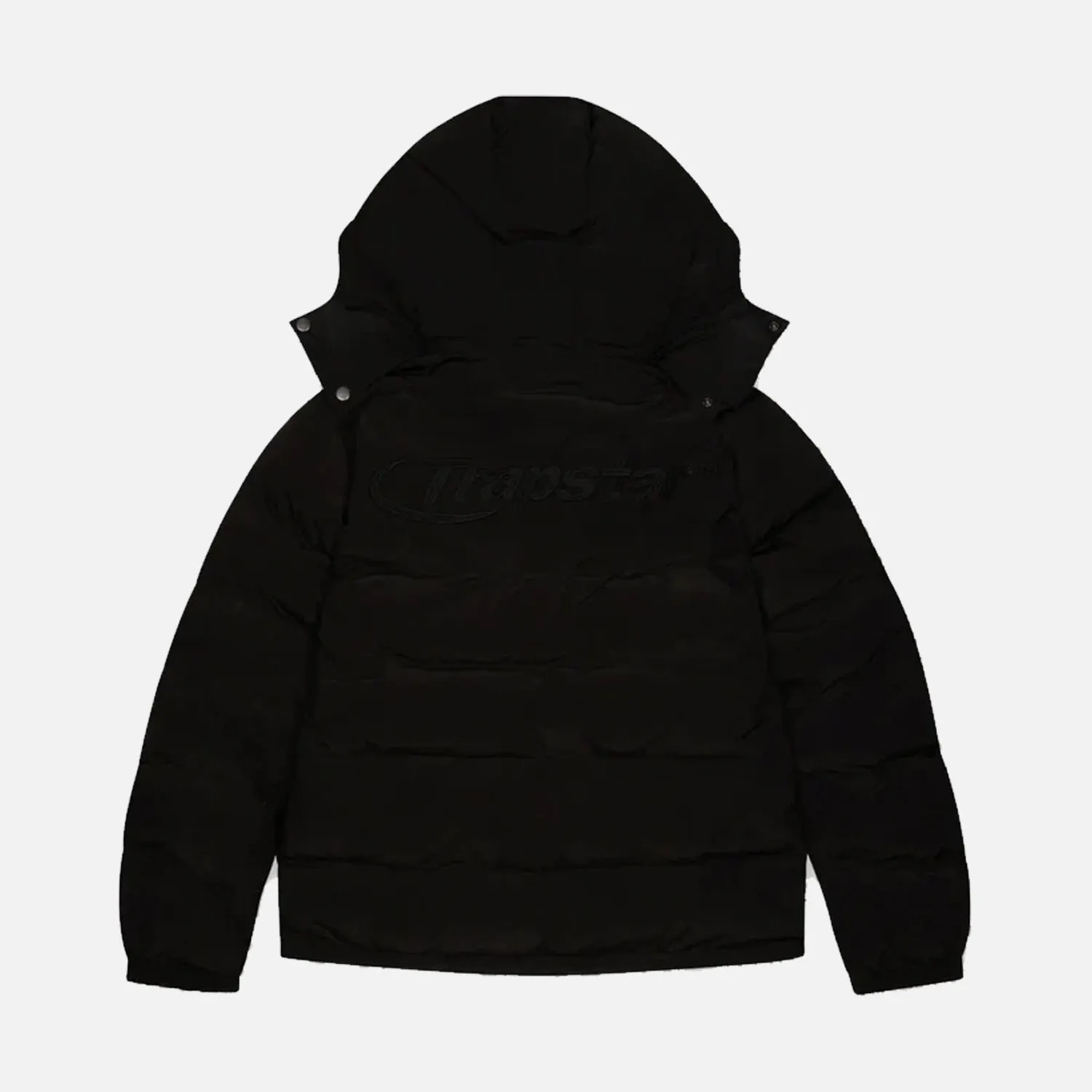 Preloved Trapstar Hyperdrive Detachable Hooded Puffer Jacket - Blackout
