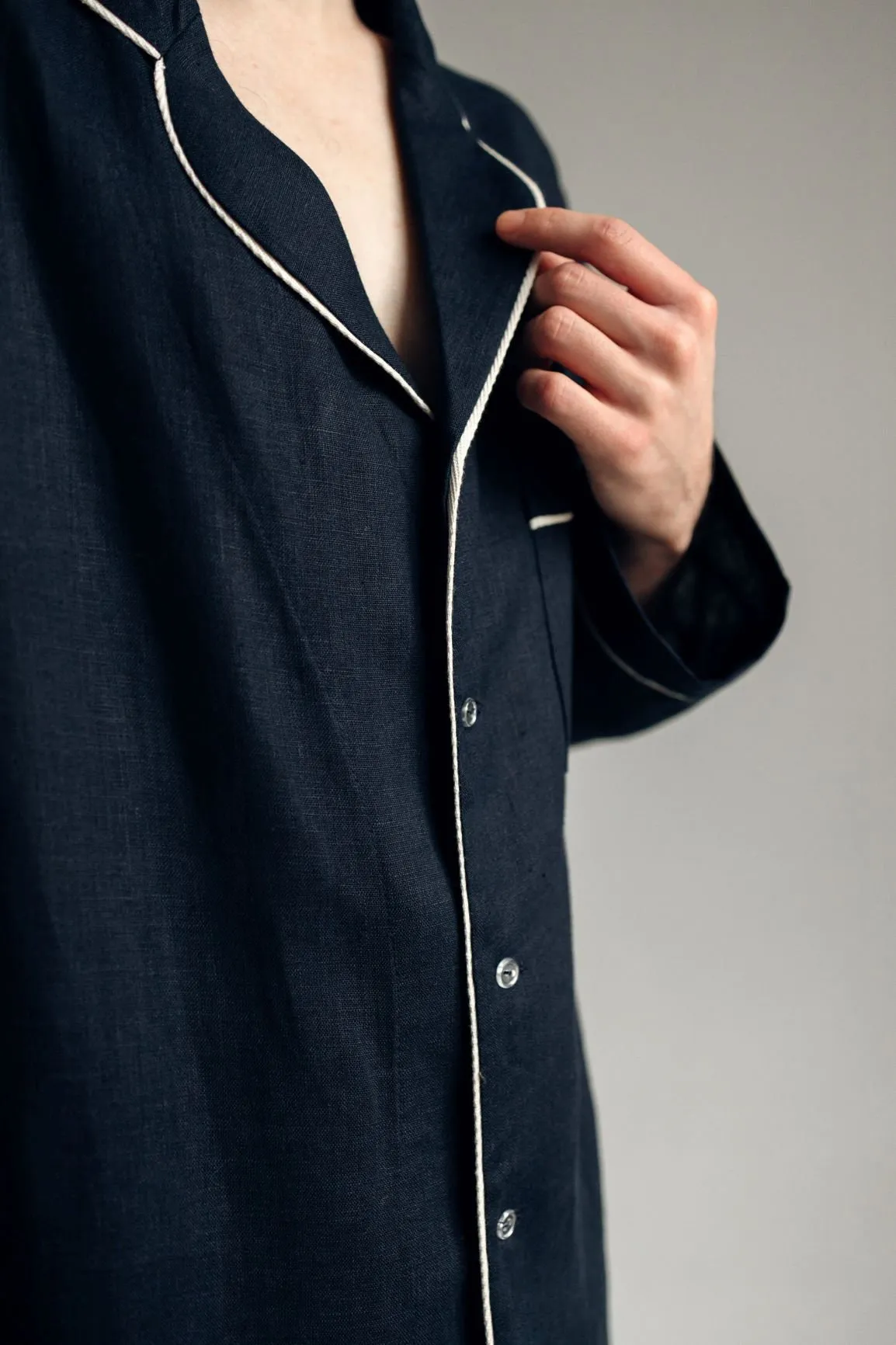 Premium Linen Loungewear in Black