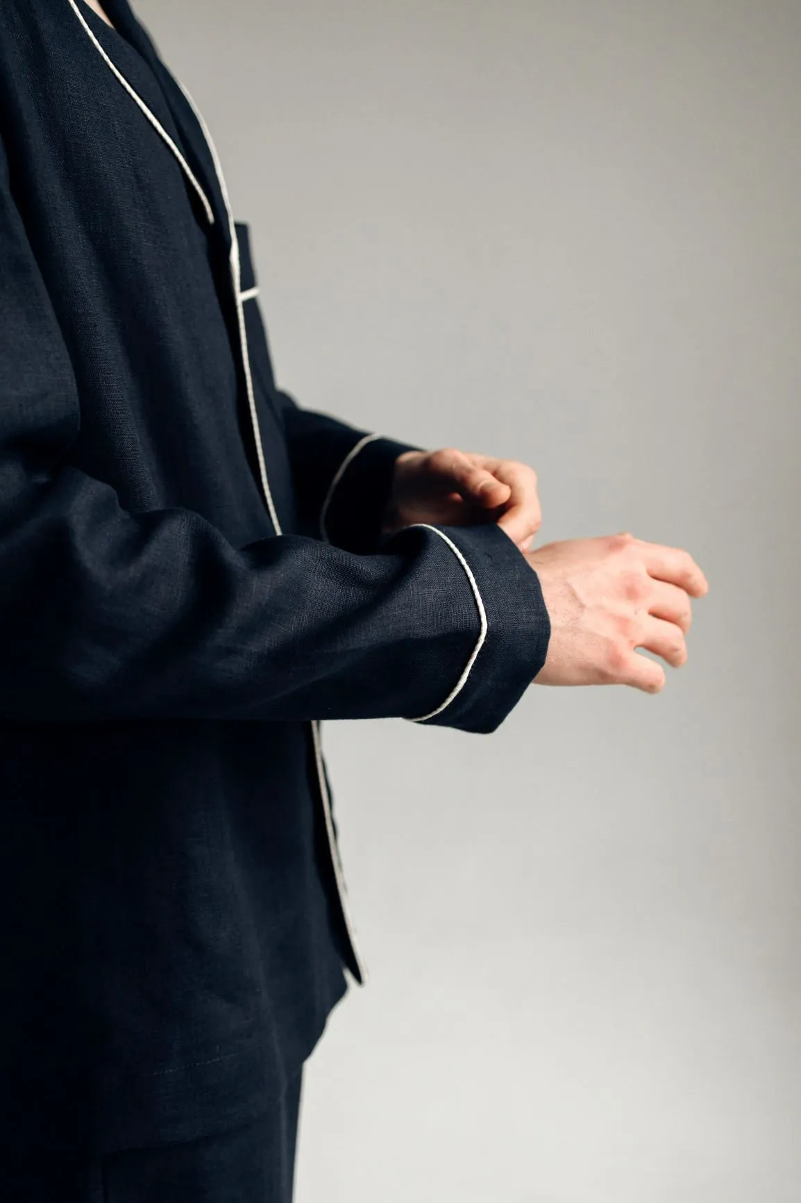 Premium Linen Loungewear in Black