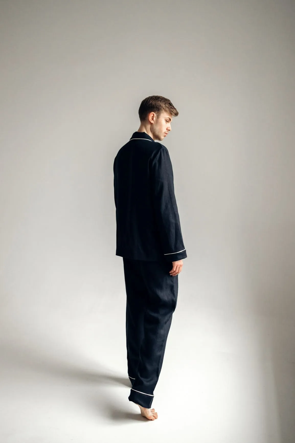 Premium Linen Loungewear in Black
