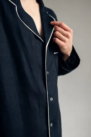 Premium Linen Loungewear in Black