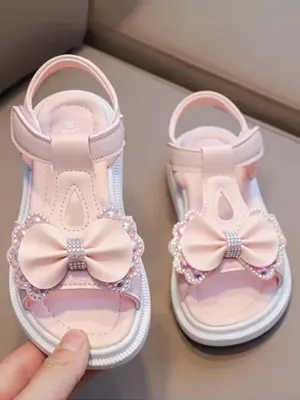 Princess Duties Bow T-Strap Sandals By Liv and Mia