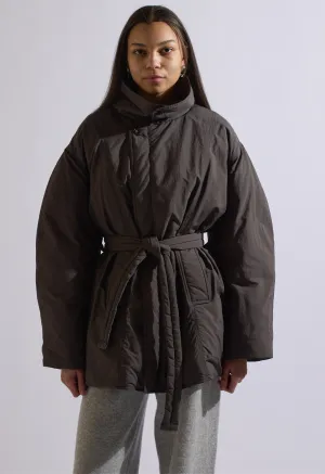 Puffer Down Wrap Jacket Grey