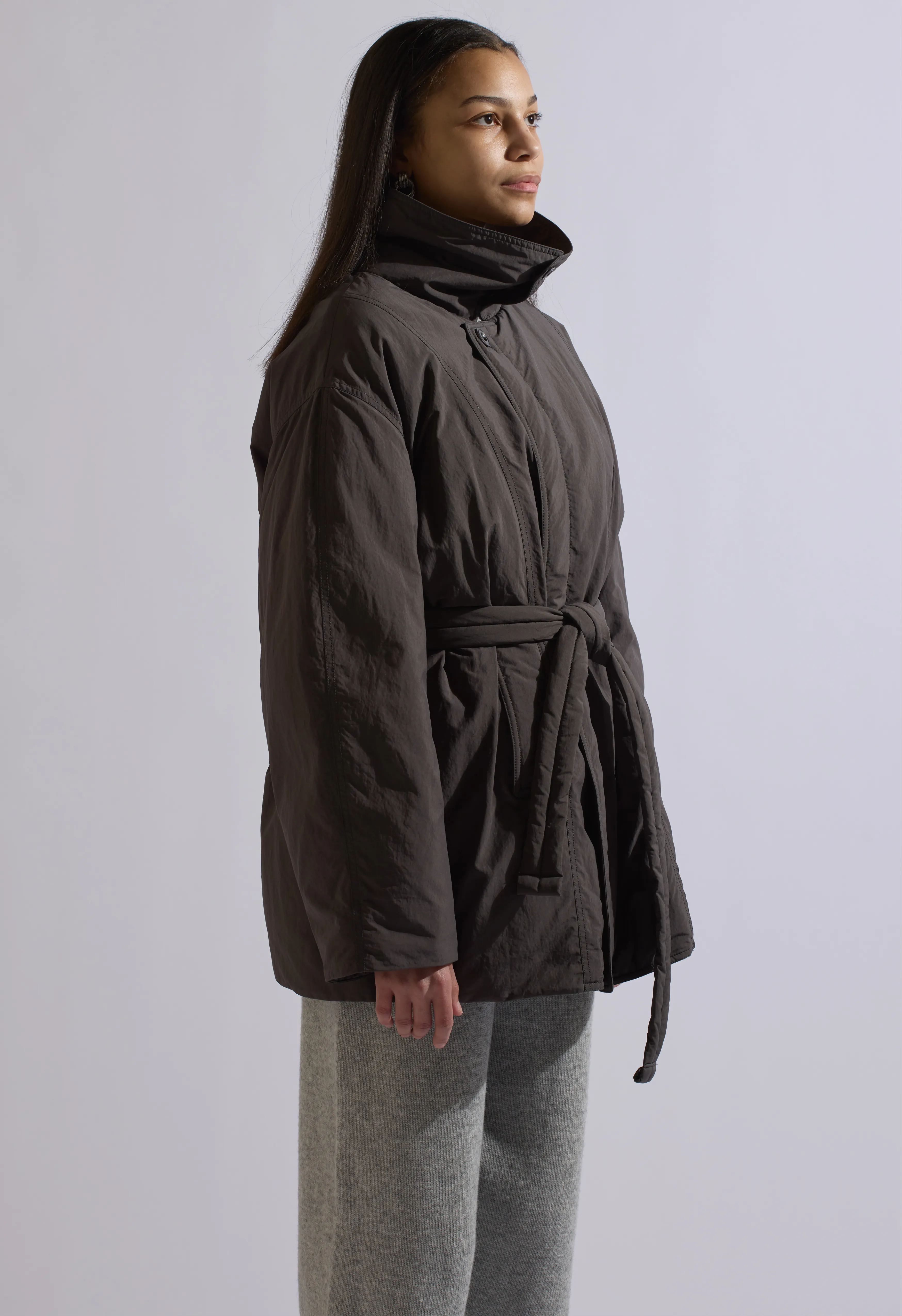 Puffer Down Wrap Jacket Grey