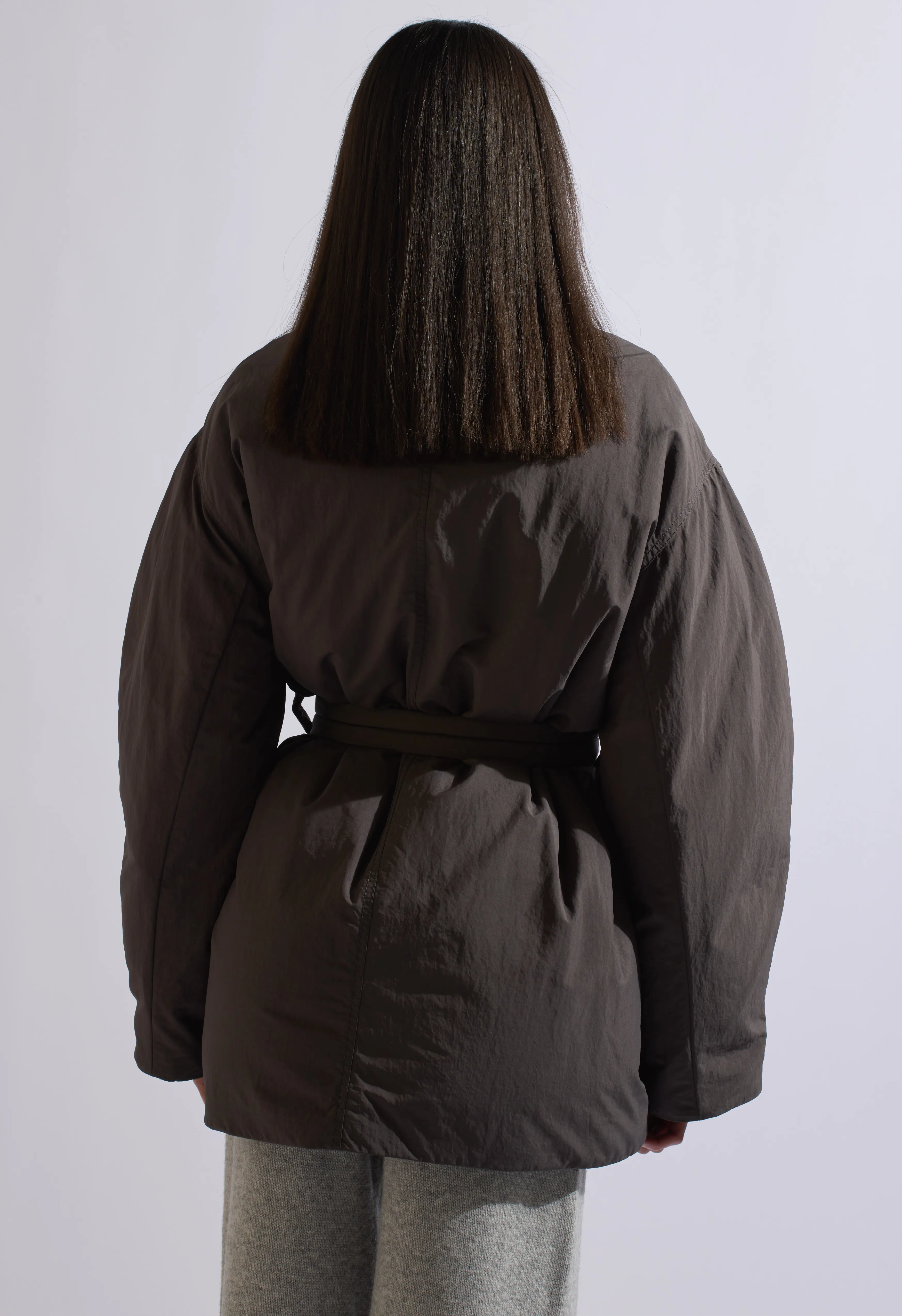 Puffer Down Wrap Jacket Grey