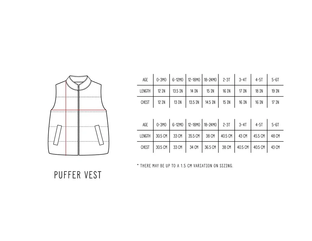 PUFFER VEST - BLACK & WHITE