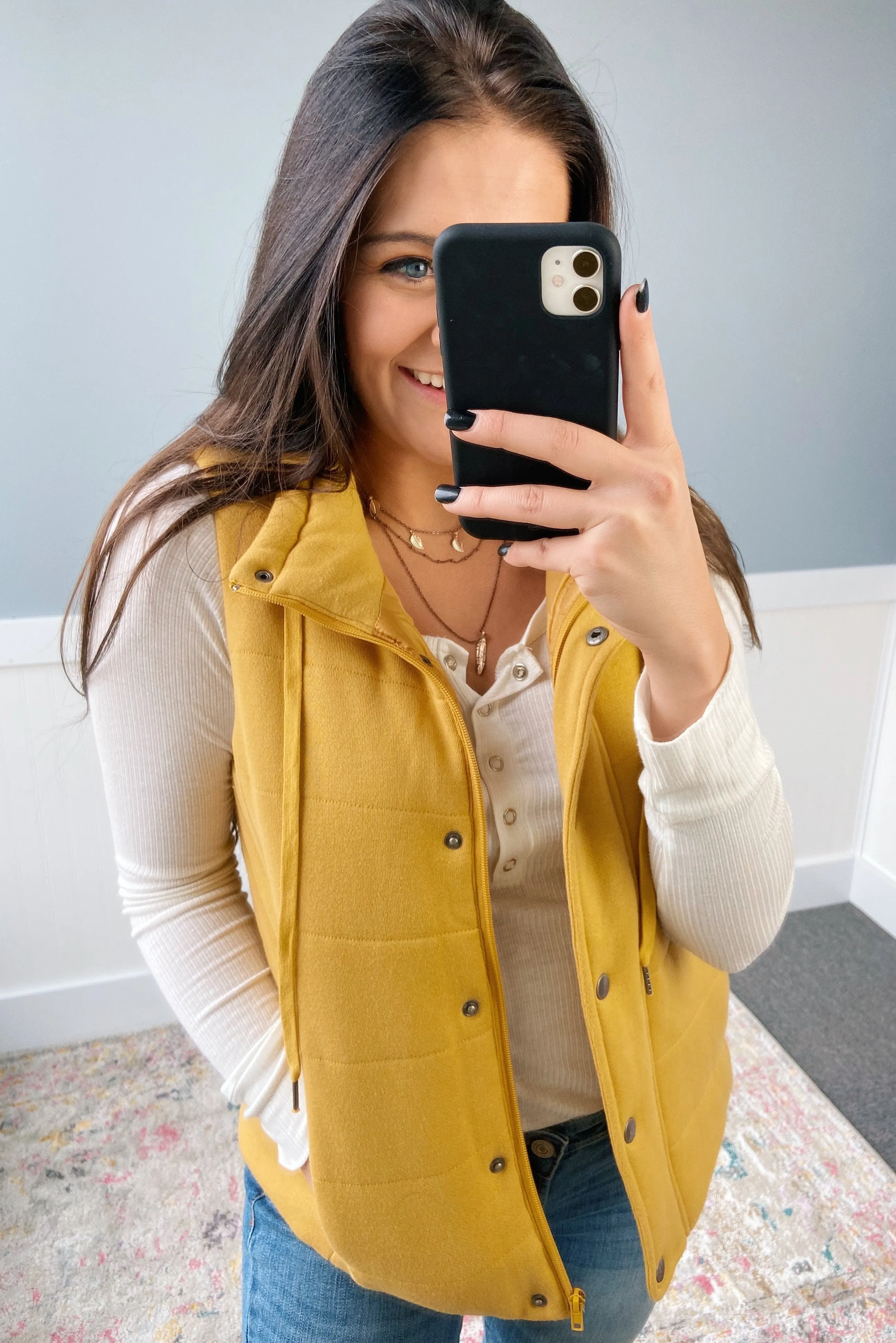 Puffer Vest- Mustard