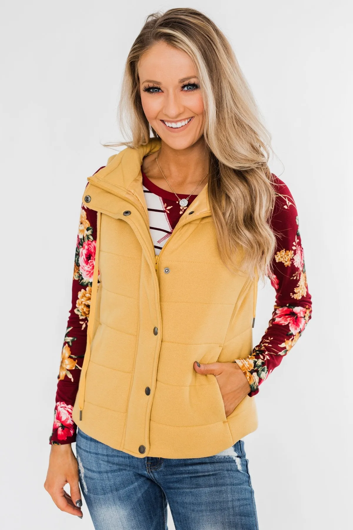 Puffer Vest- Mustard