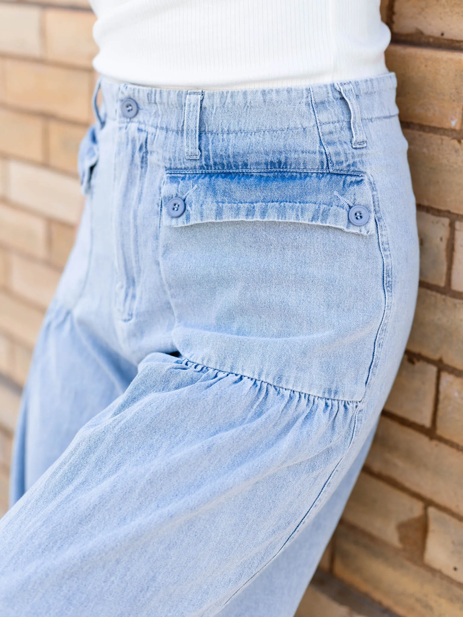 Pull On Soft Denim Patch Pocket