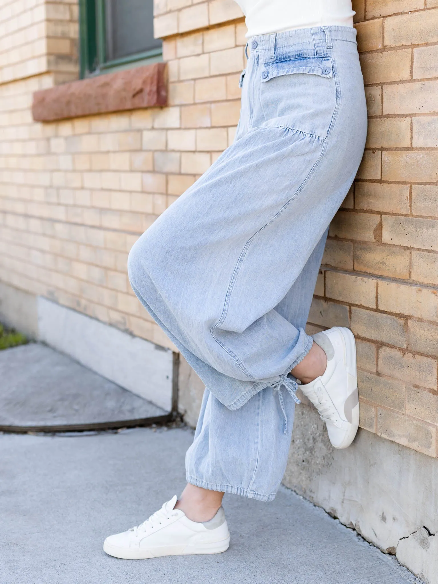 Pull On Soft Denim Patch Pocket