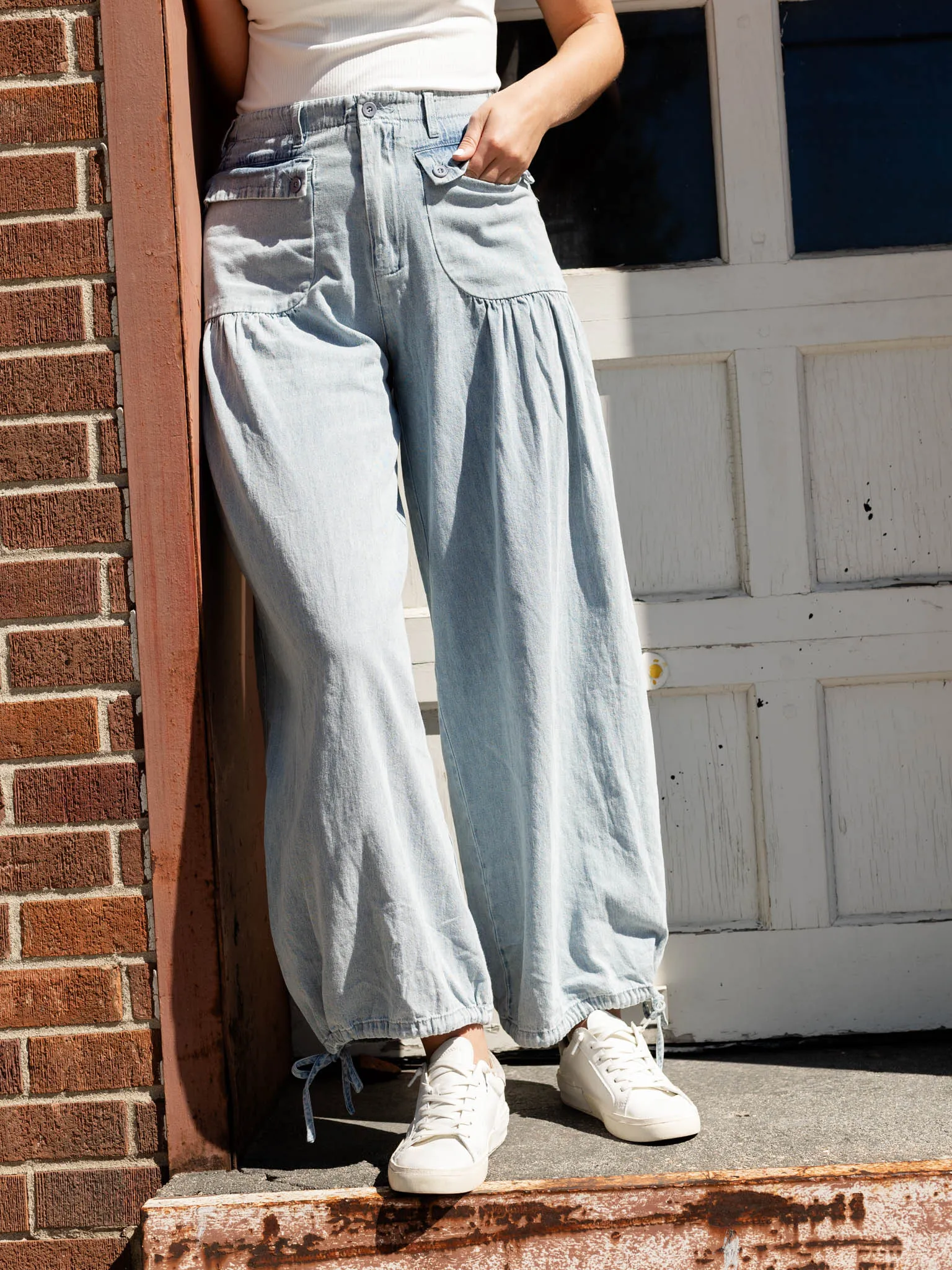 Pull On Soft Denim Patch Pocket