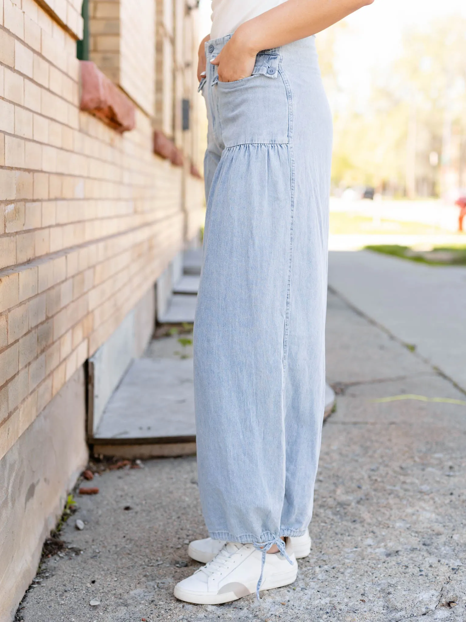 Pull On Soft Denim Patch Pocket