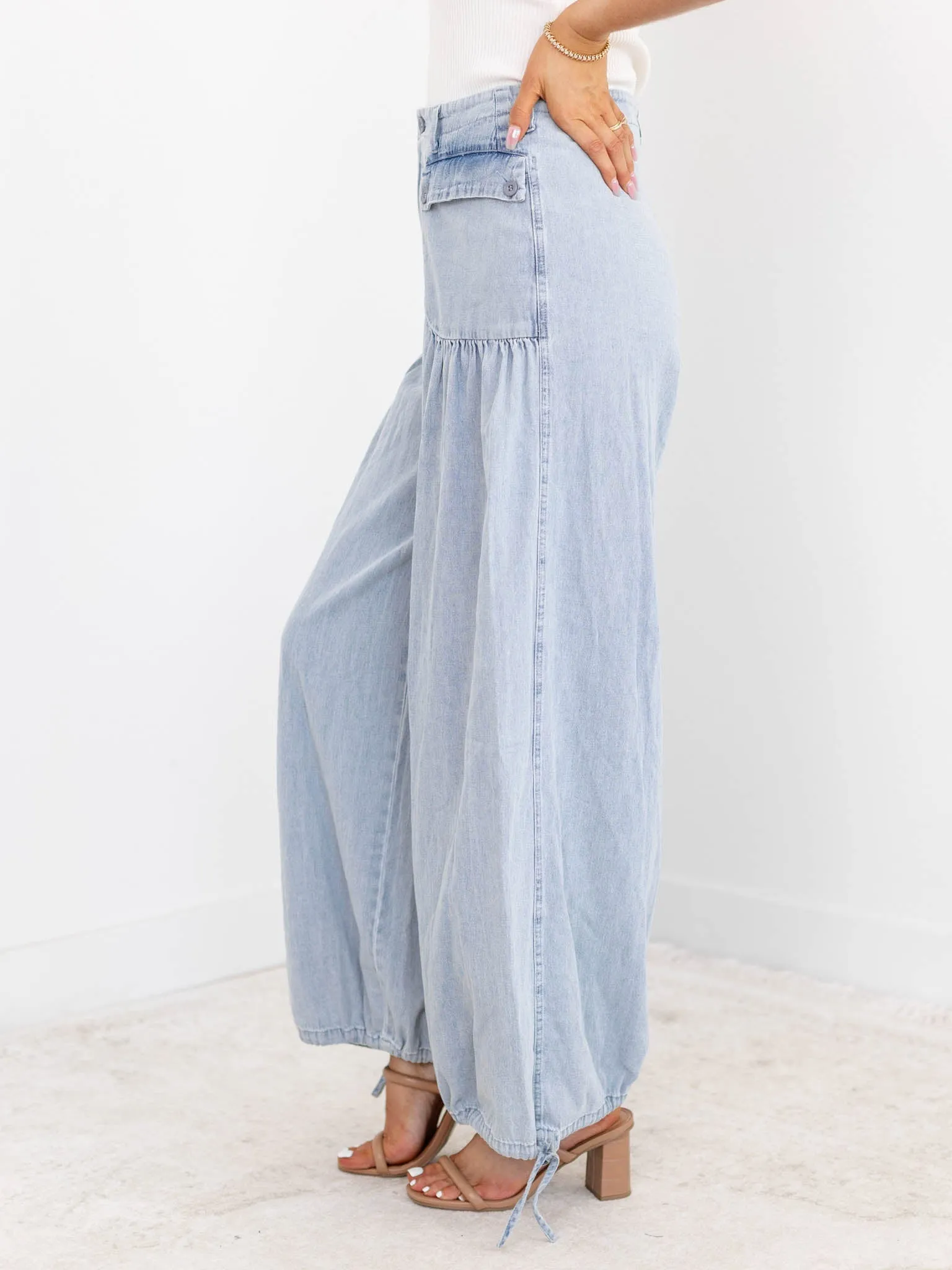 Pull On Soft Denim Patch Pocket