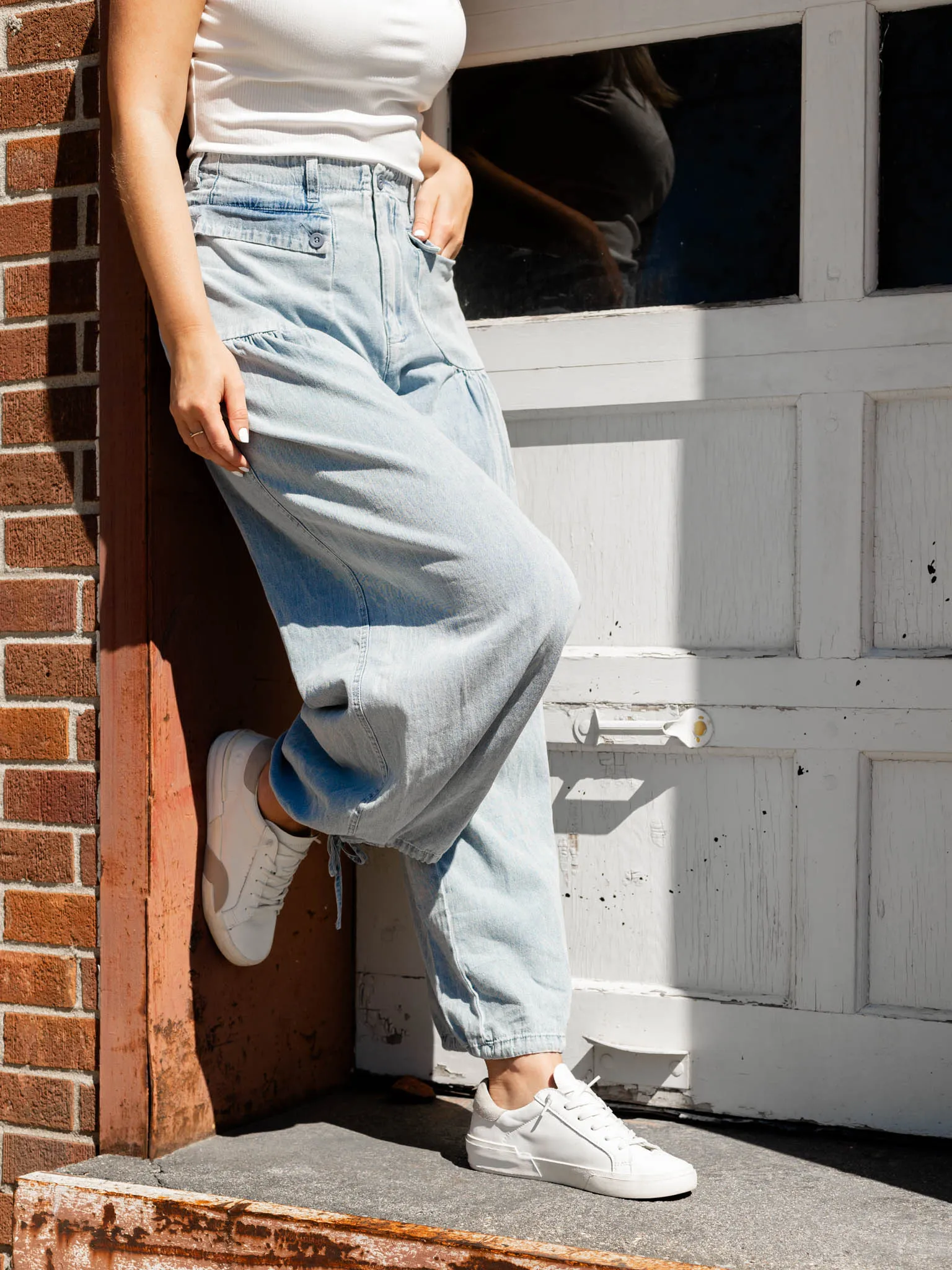 Pull On Soft Denim Patch Pocket