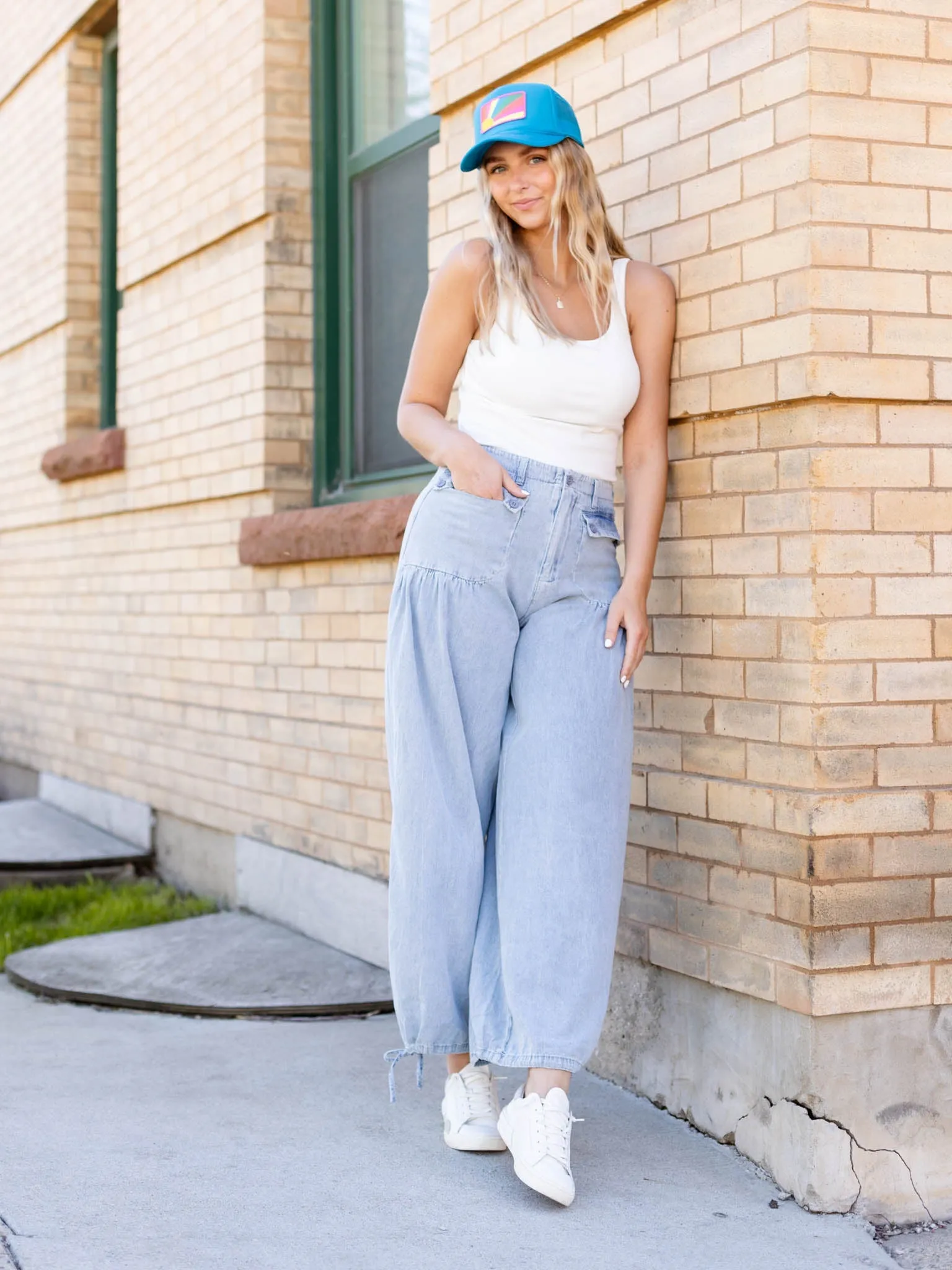 Pull On Soft Denim Patch Pocket