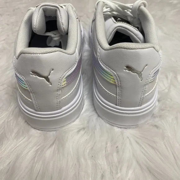 Puma Cali Star Grade School Casual Shoes White Iridescent 385720-01 NEW Size 6.5