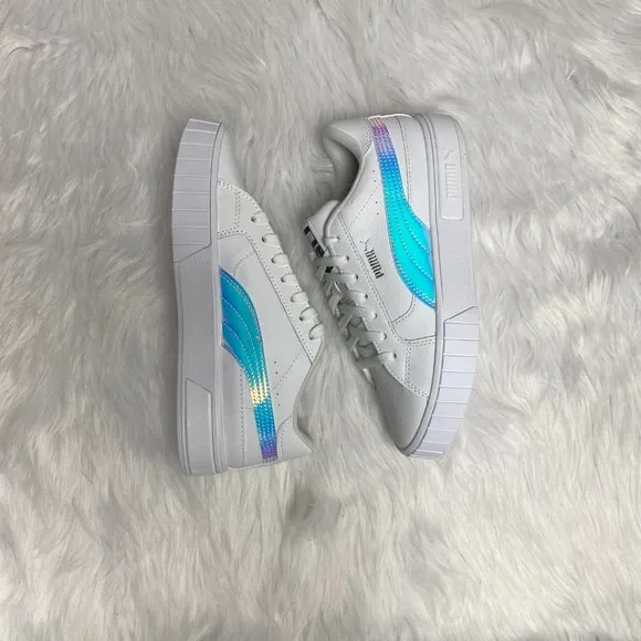 Puma Cali Star Grade School Casual Shoes White Iridescent 385720-01 NEW Size 6.5