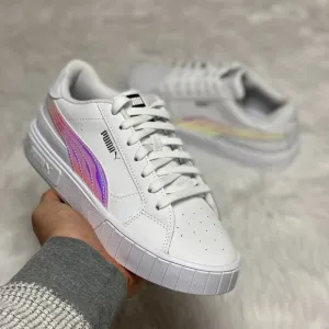 Puma Cali Star Grade School Casual Shoes White Iridescent 385720-01 NEW Size 6.5