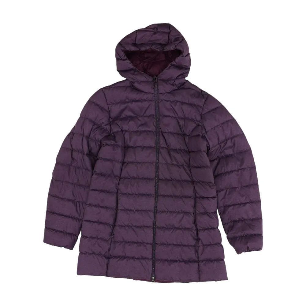 Purple Solid Puffer Coat