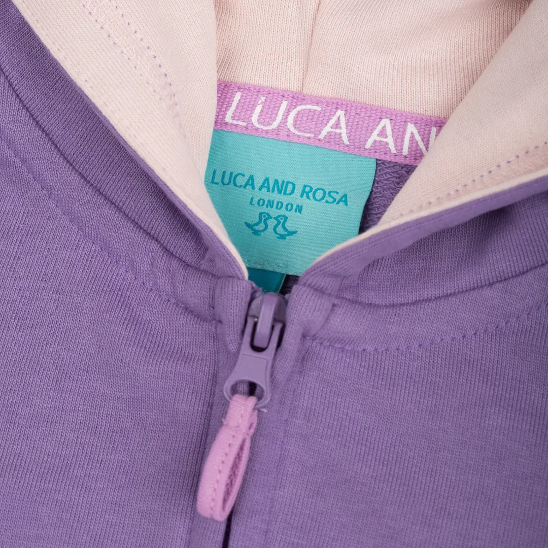 Purple Zip Up Girls Hoodie